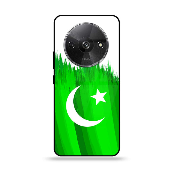 Xiaomi Redmi A3 - Pakistani Flag Design 6 - Premium Printed Glass soft Bumper shock Proof Case CS-21383