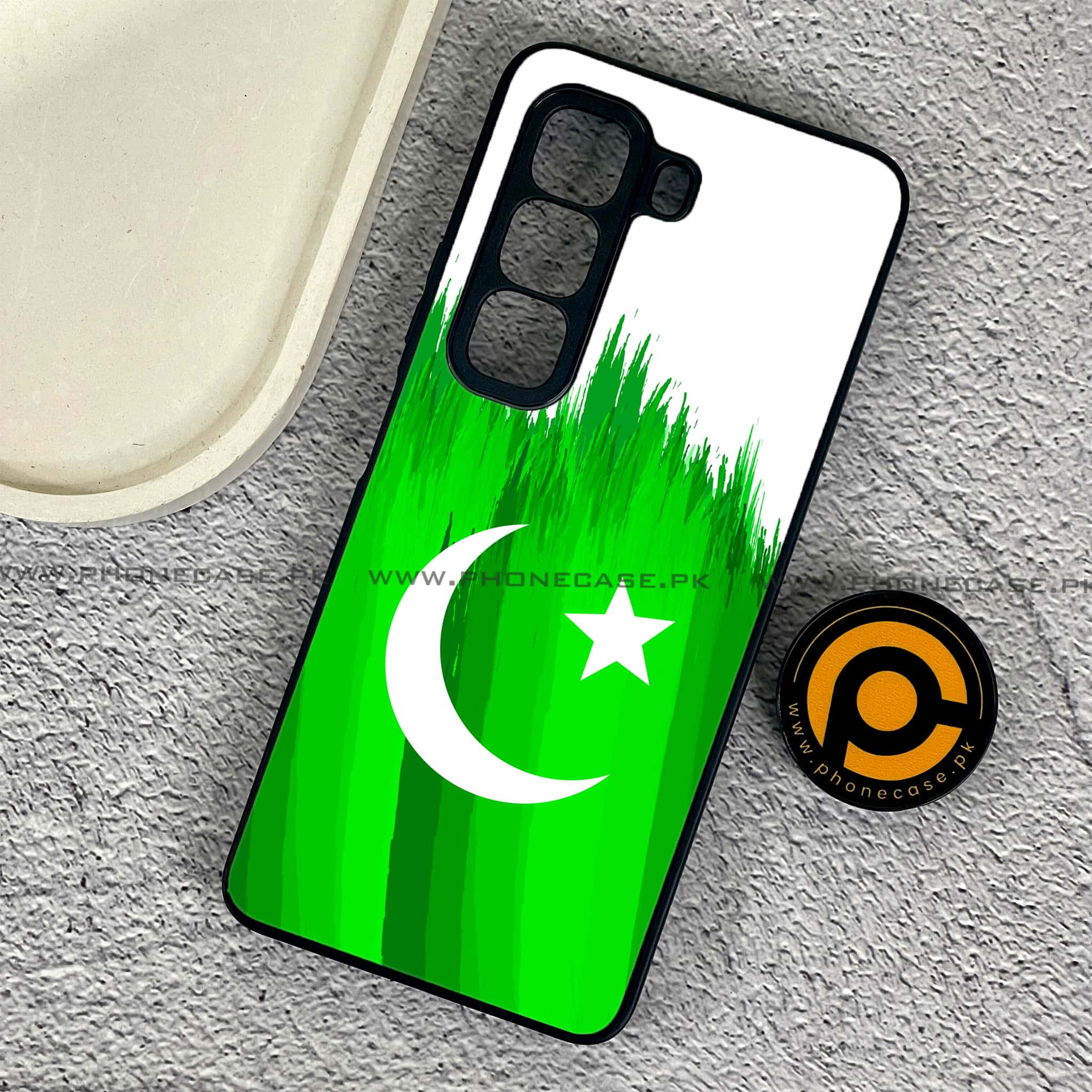 Infinix Hot 50 Pro - Pakistani Flag Series - Premium Printed Glass soft Bumper shock Proof Case