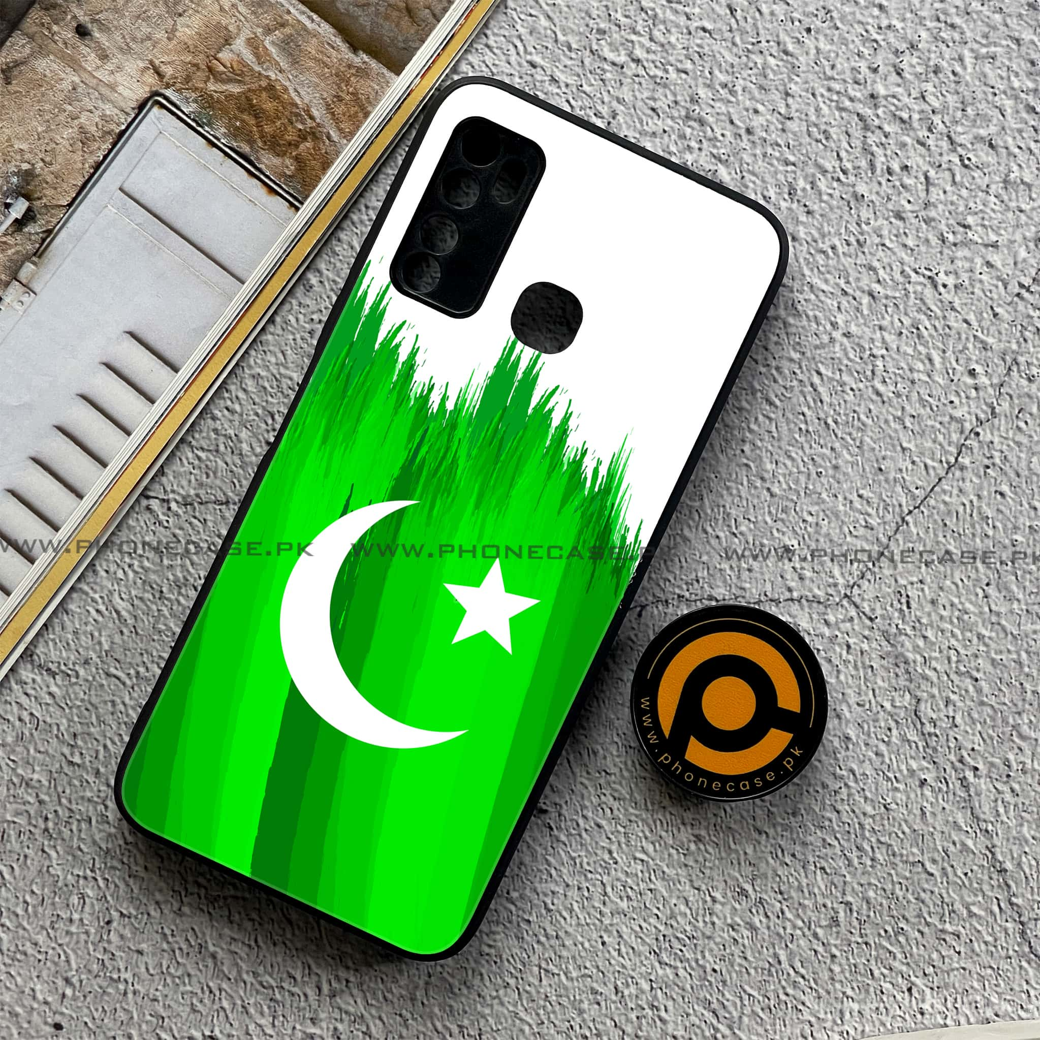 Infinix Note 7 Lite - Pakistani Flag Series - Premium Printed Metal soft Bumper shock Proof Case