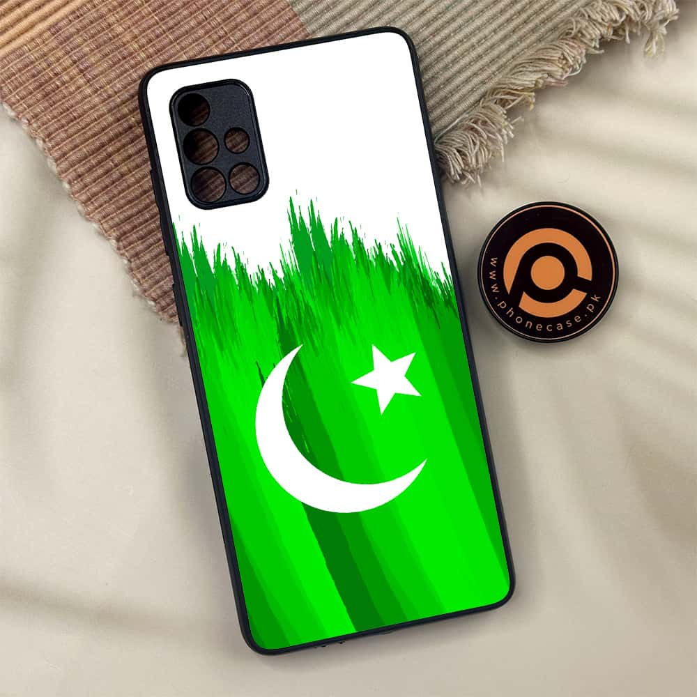 Samsung Galaxy A71 - Pakistani Flag Series - Premium Metal Printed soft Bumper shock Proof Case