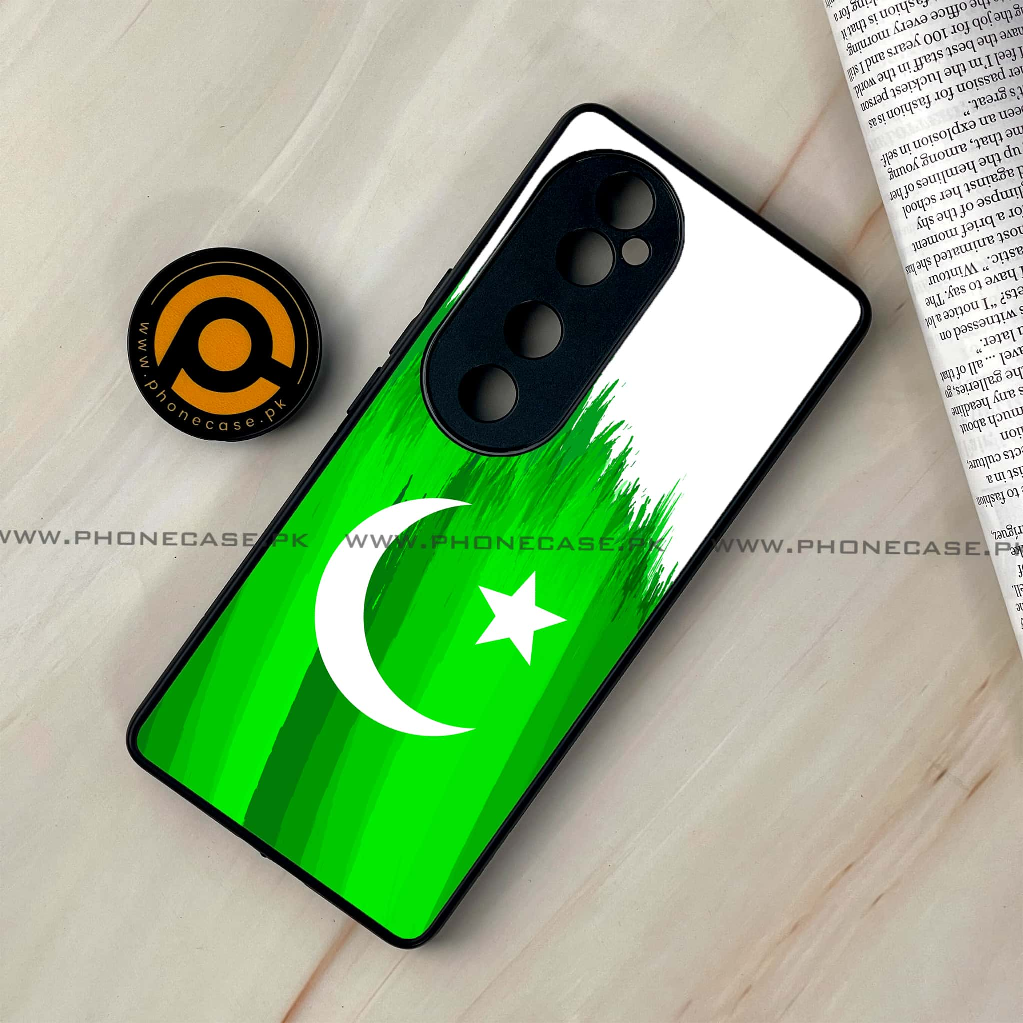 Vivo V40 - Pakistani Flag Series - Premium Printed Glass soft Bumper shock Proof Case