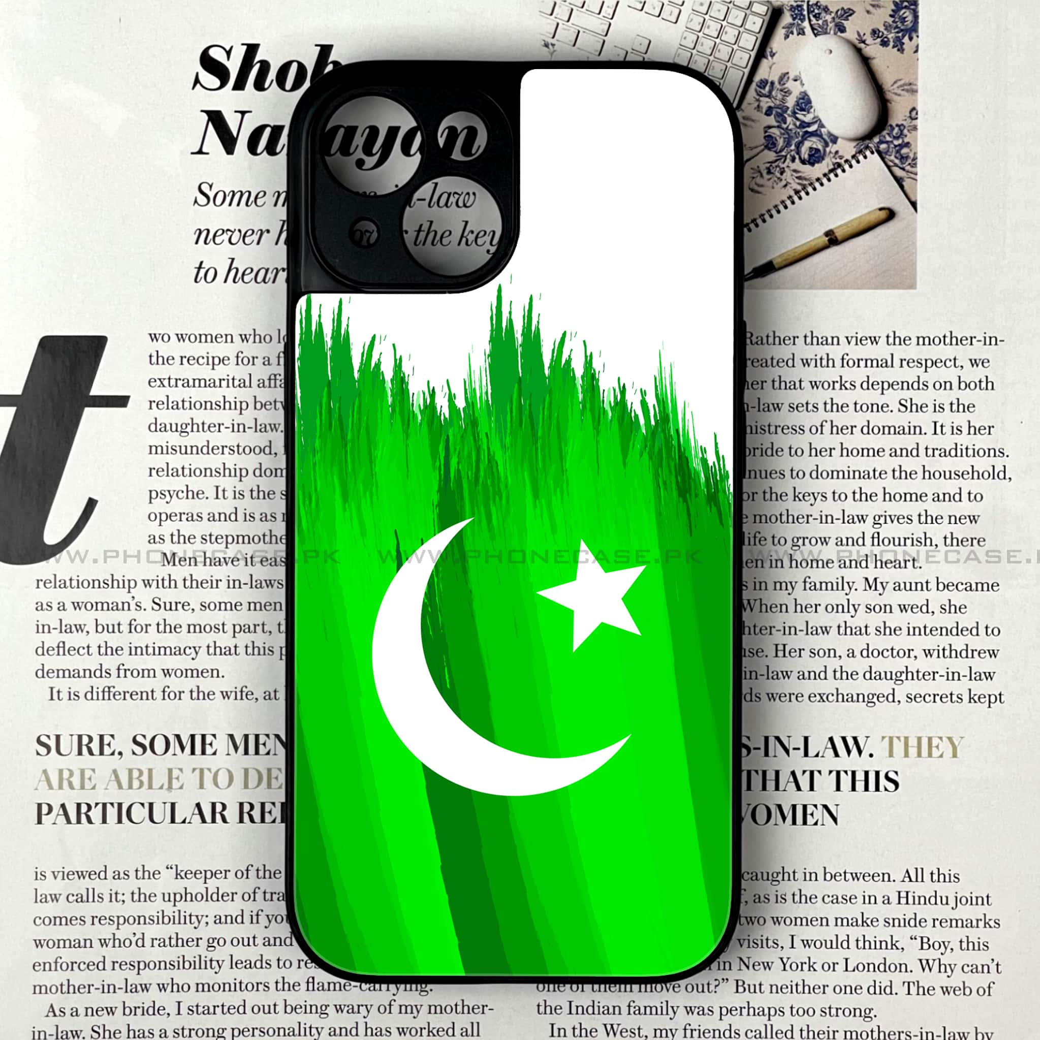 iPhone 15 Plus - Pakistani Flag Series - Premium Printed Glass soft Bumper shock Proof Case