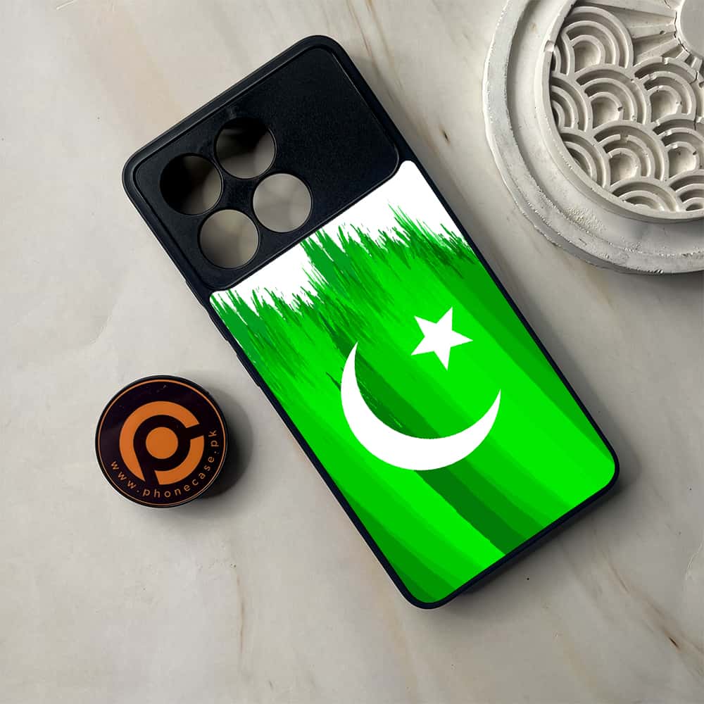 Xiaomi Poco F6 Pro - Pakistani Flag Series - Premium Metal Printed soft Bumper shock Proof Case