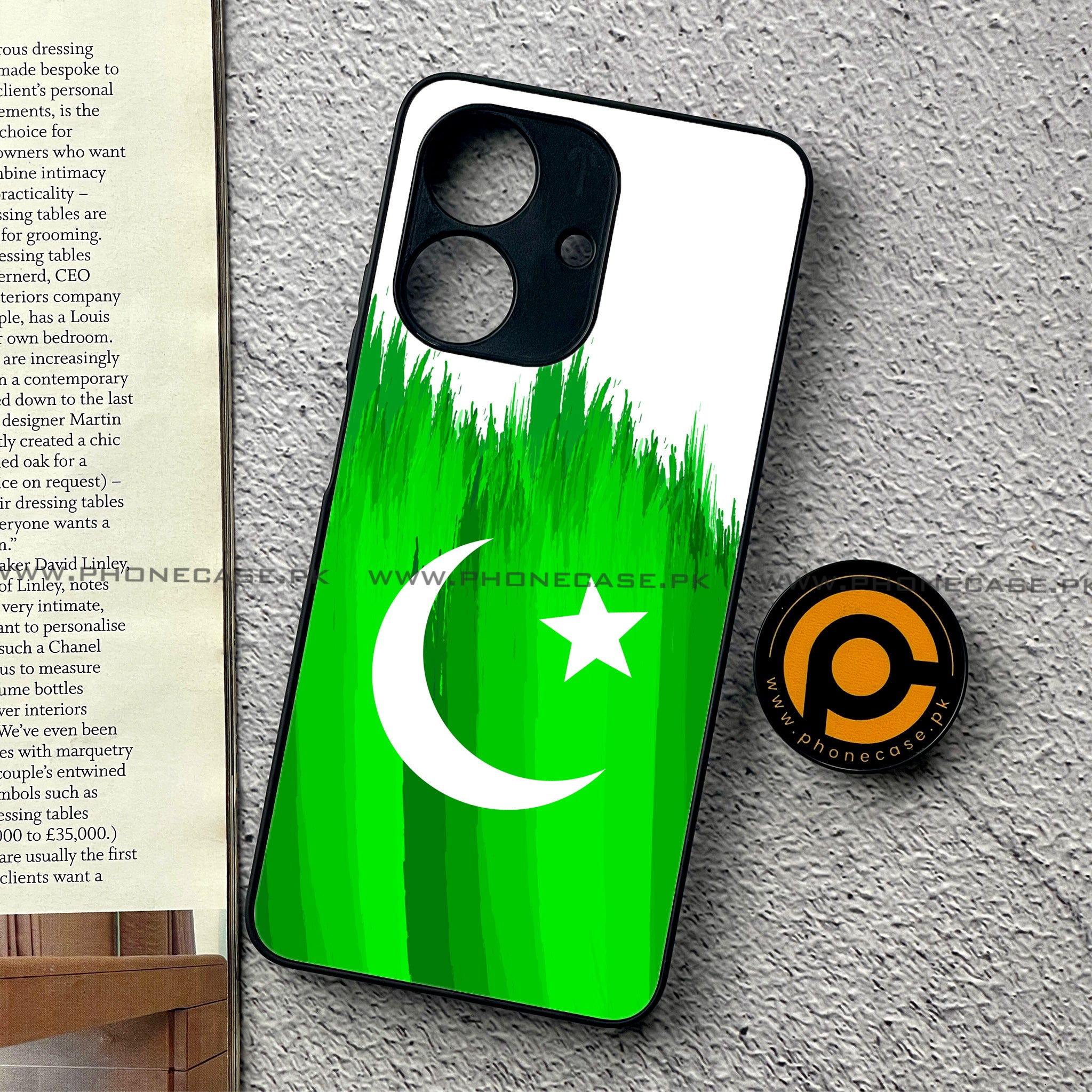 Realme Note 60 - Pakistani Flag Series - Premium Printed Glass soft Bumper shock Proof Case