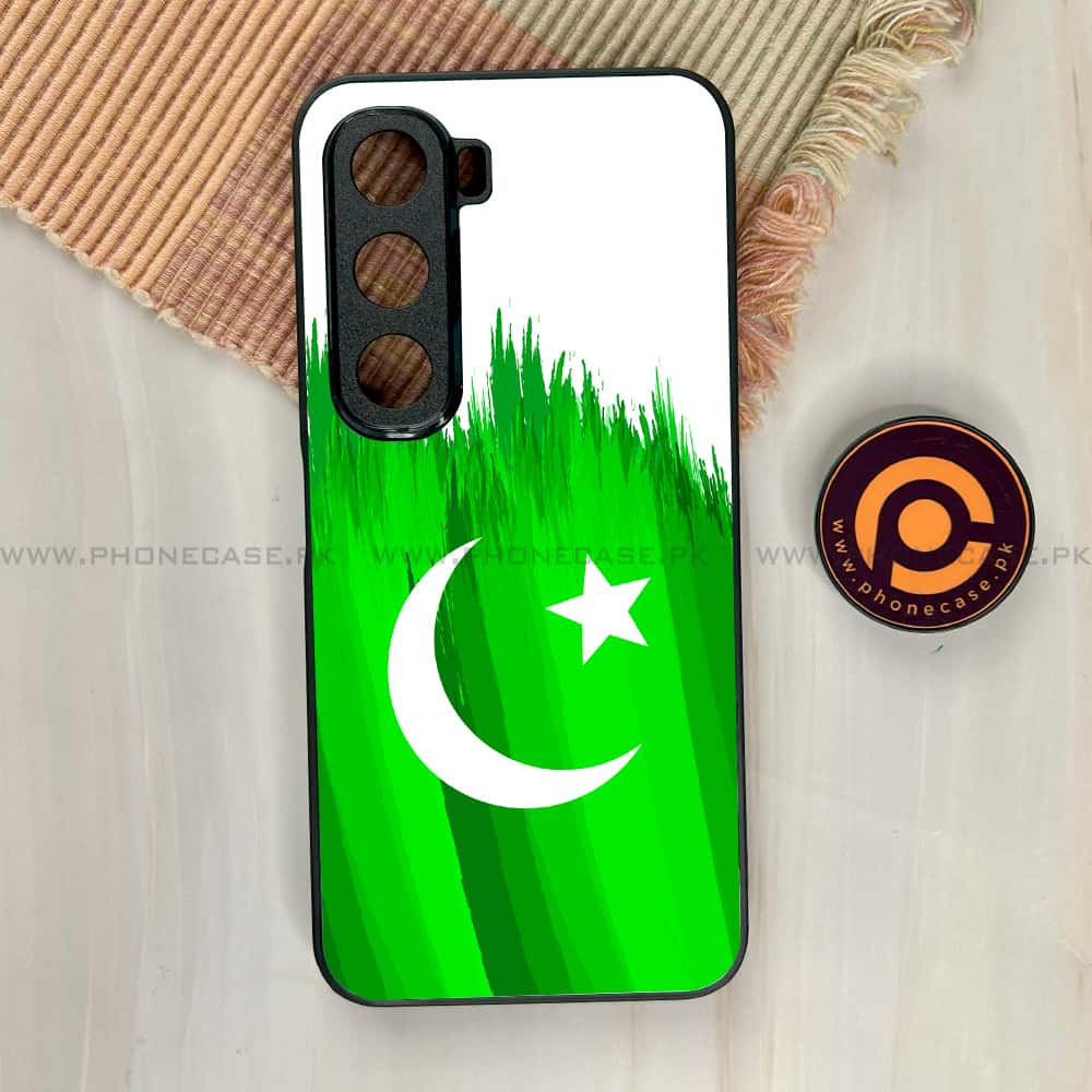 Infinix Hot 60i - Pakistani Flag Series - Premium Metal Printed soft Bumper shock Proof Case