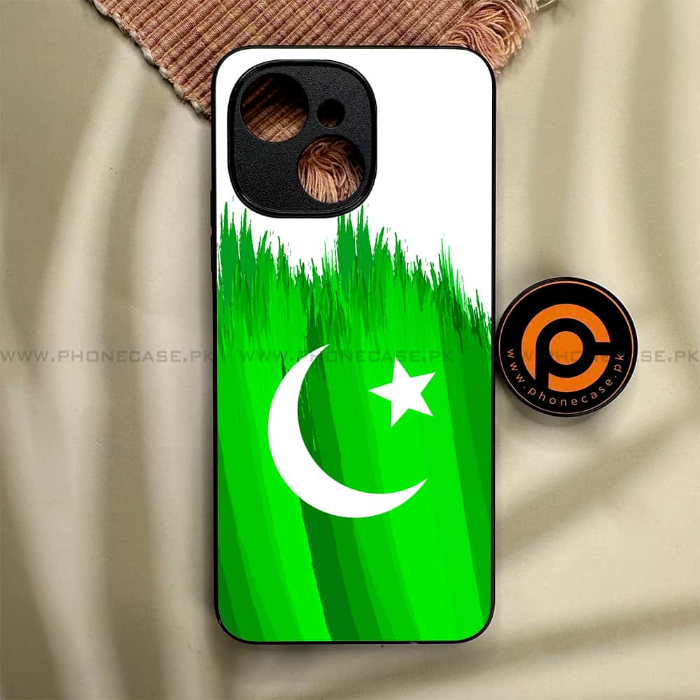 Tecno Spark 40C - Pakistani Flag Series - Premium Metal Printed soft Bumper shock Proof Case