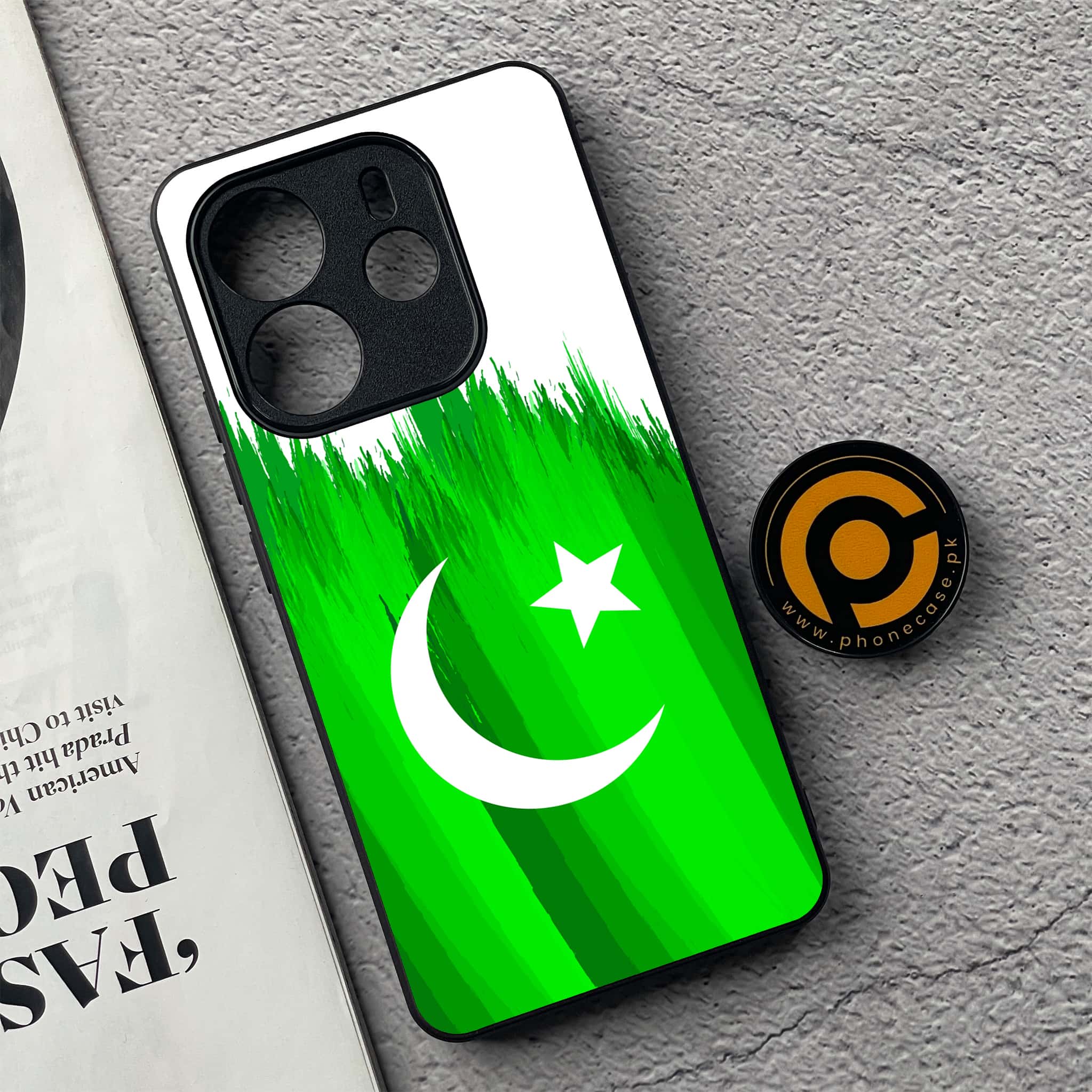 Xiaomi Redmi Note 14 - Pakistani Flag Series - Premium Printed Glass soft Bumper shock Proof Case