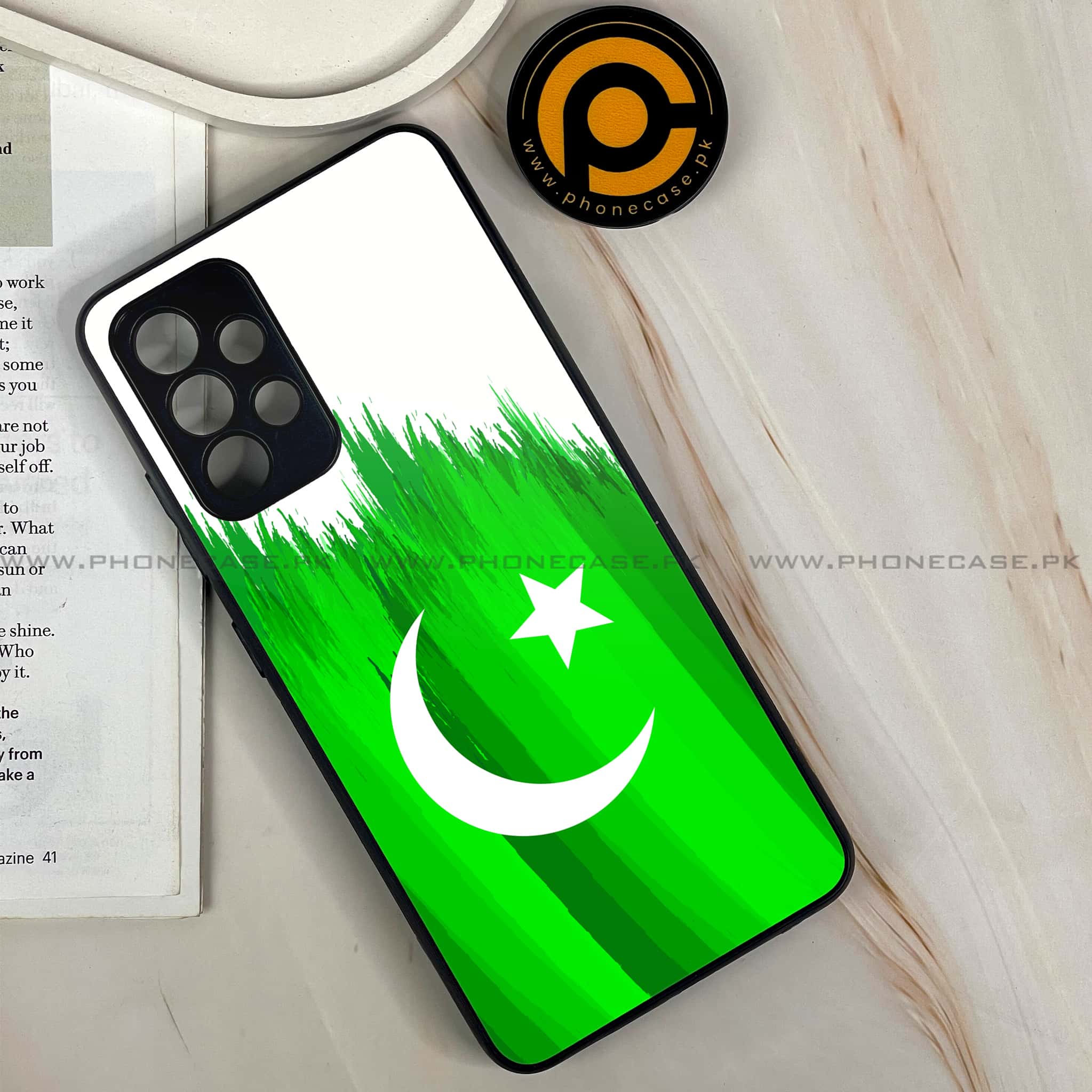 Samsung Galaxy A13 - Pakistani Flag Series - Premium Printed Glass soft Bumper shock Proof Case