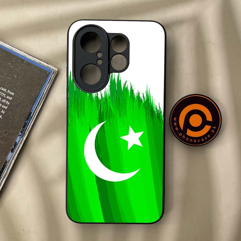 Vivo X200 FE - Pakistani Flag Series - Premium Metal Printed soft Bumper Shock Proof Case