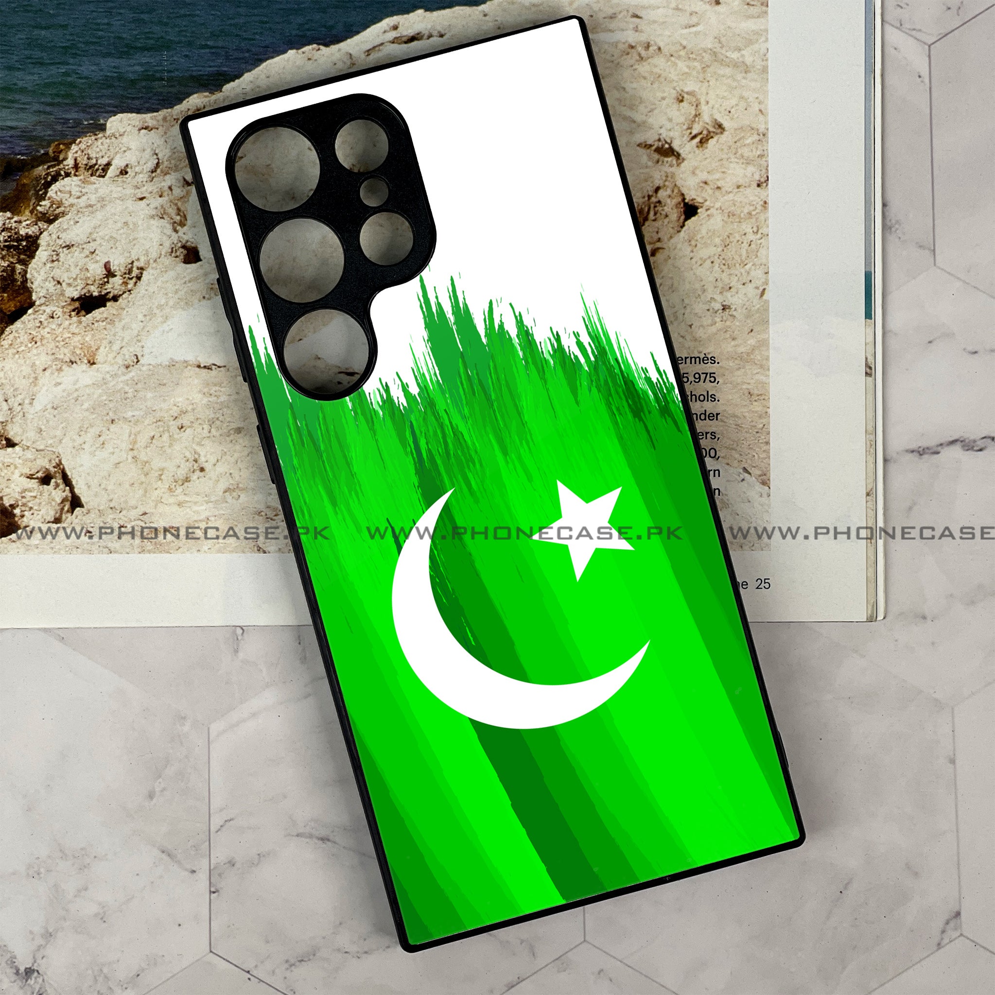 Samsung Galaxy S23 Ultra - Pakistani Flag Series - Premium Printed Glass soft Bumper shock Proof Case