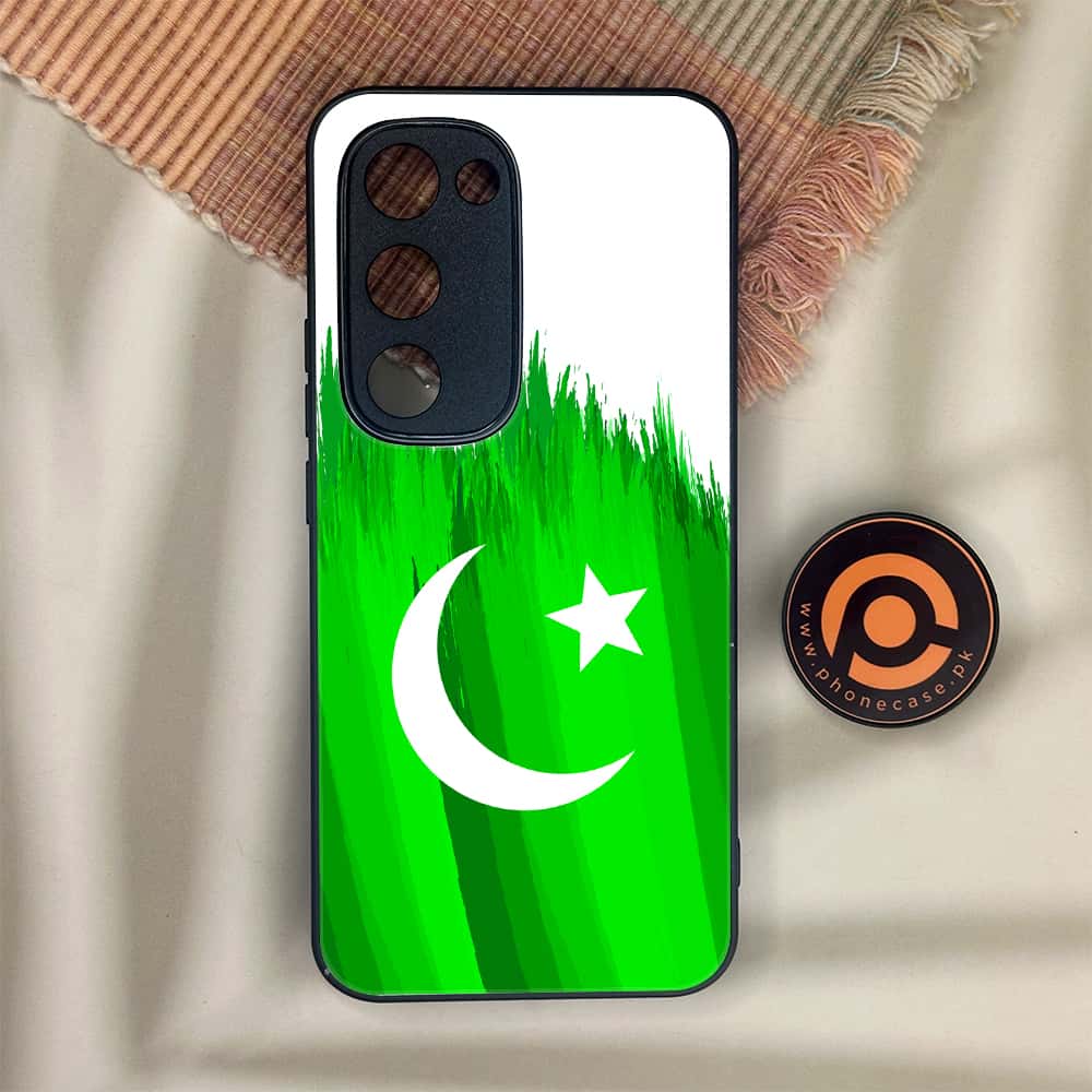 Tecno Spark 40 Pro Plus - Pakistani Flag Series - Premium Metal Printed soft Bumper shock Proof Case