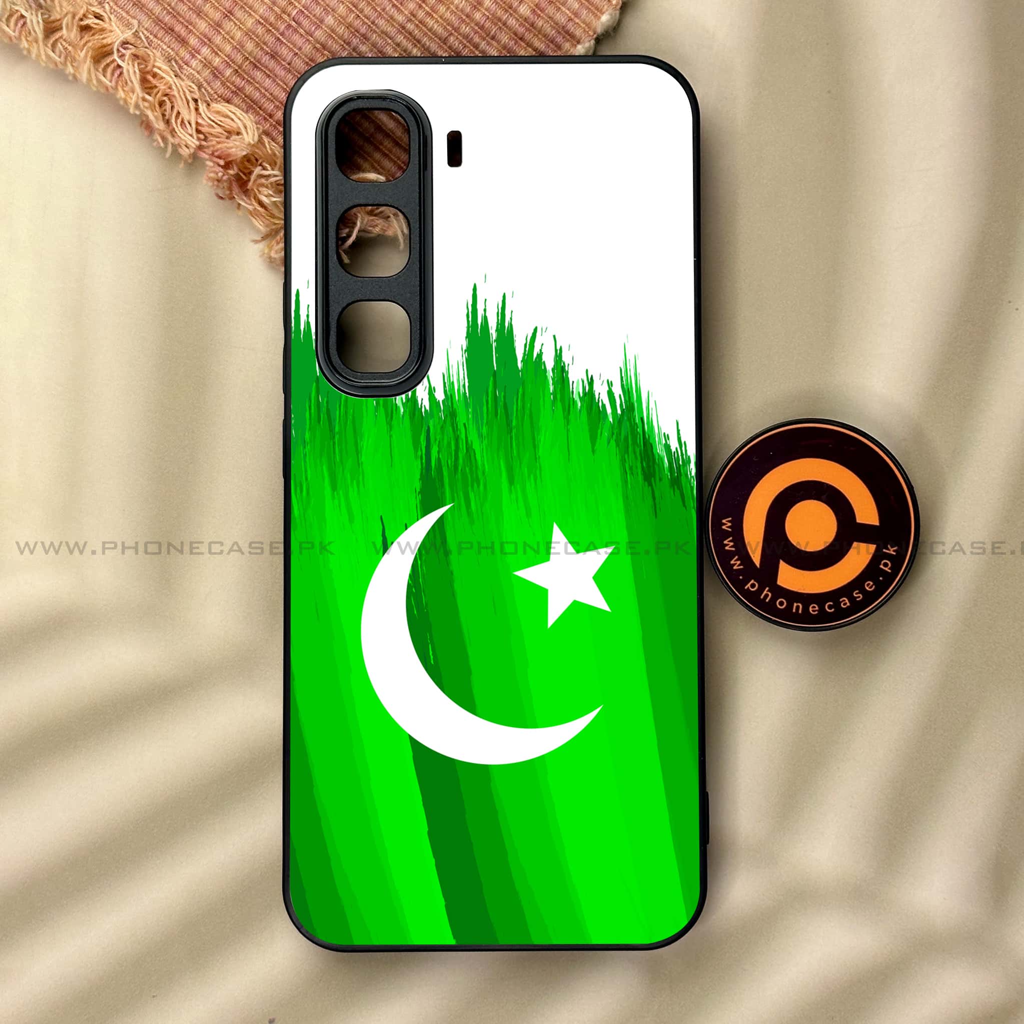 Infinix Hot 60 Pro - Pakistani Flag Series - Premium Metal Printed soft Bumper shock Proof Case