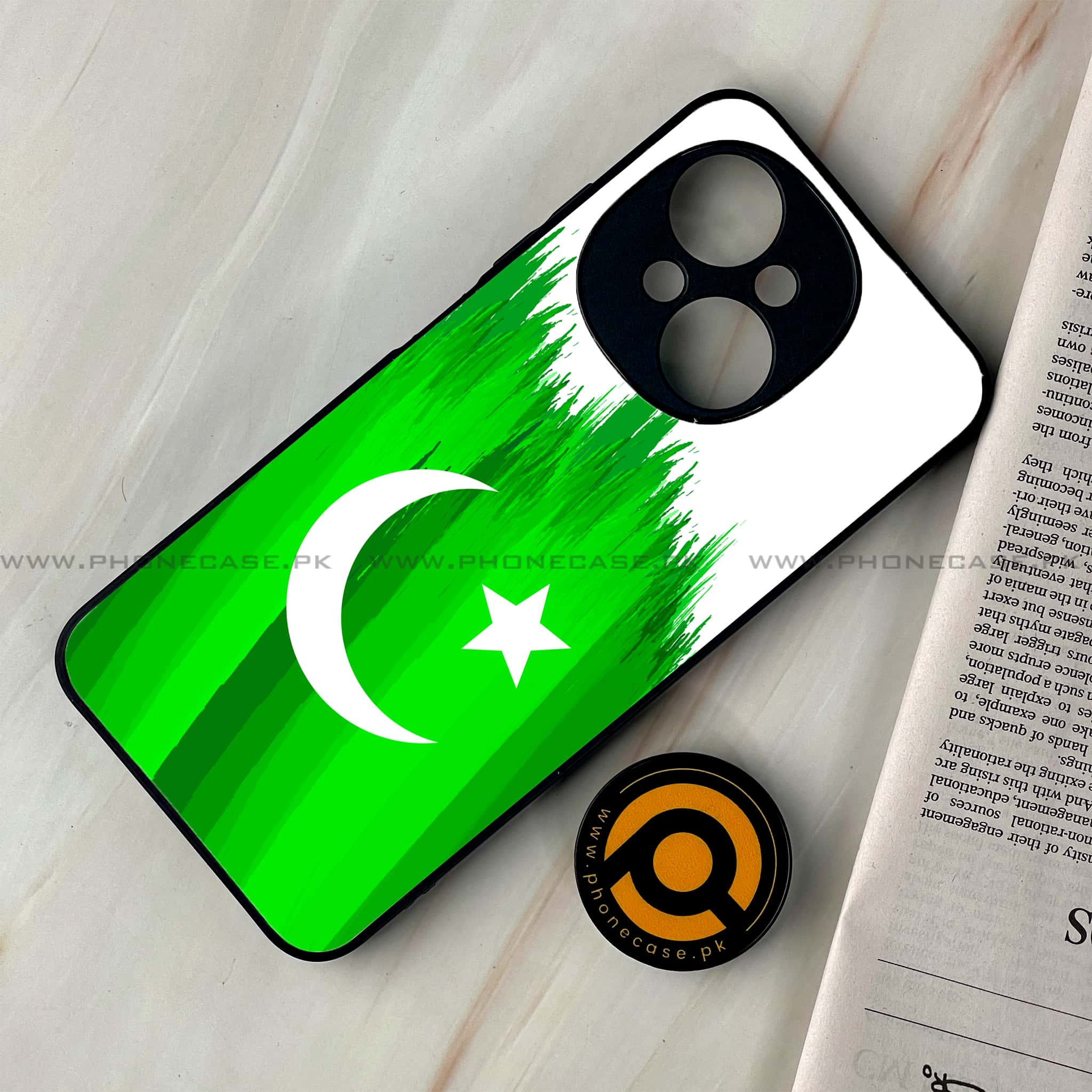 Tecno Spark Go 1 - Pakistani Flag Series - Premium Printed Glass soft Bumper shock Proof Case
