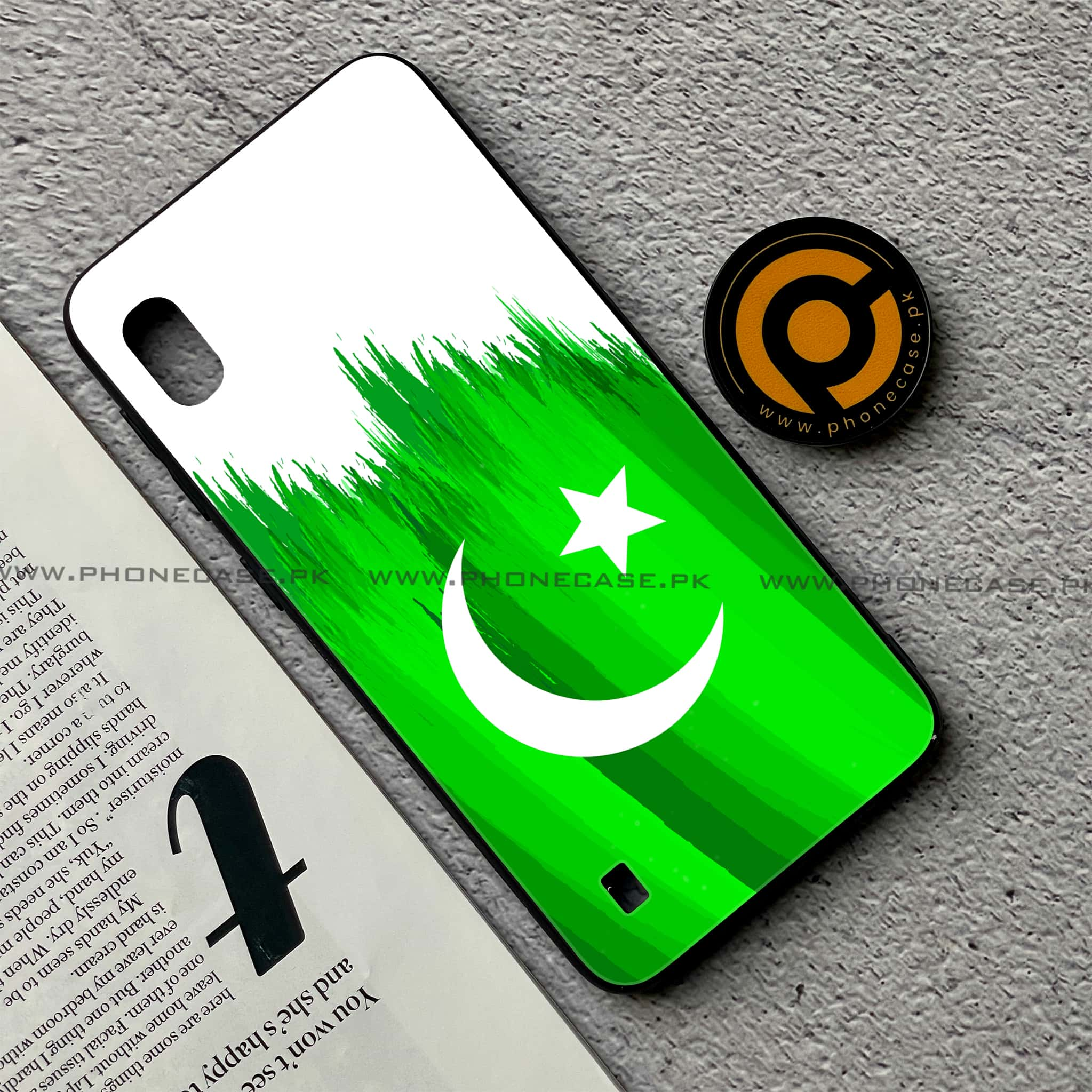 Samsung Galaxy A10 - Pakistani Flag Series - Premium Printed Glass soft Bumper shock Proof Case