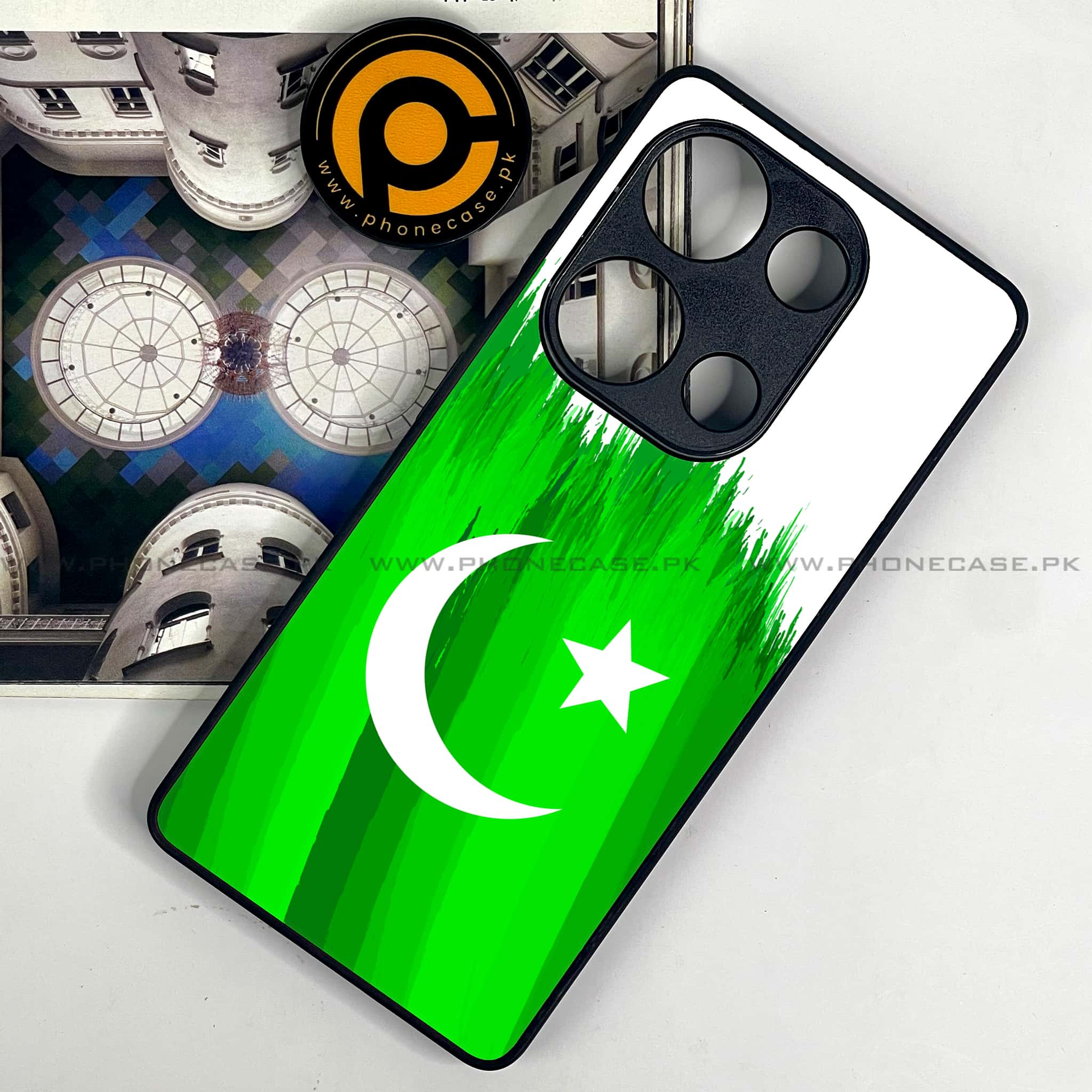 Redmi Note 13 Pro 4G - Pakistani Flag Series - Premium Metal Printed soft Bumper shock Proof Case