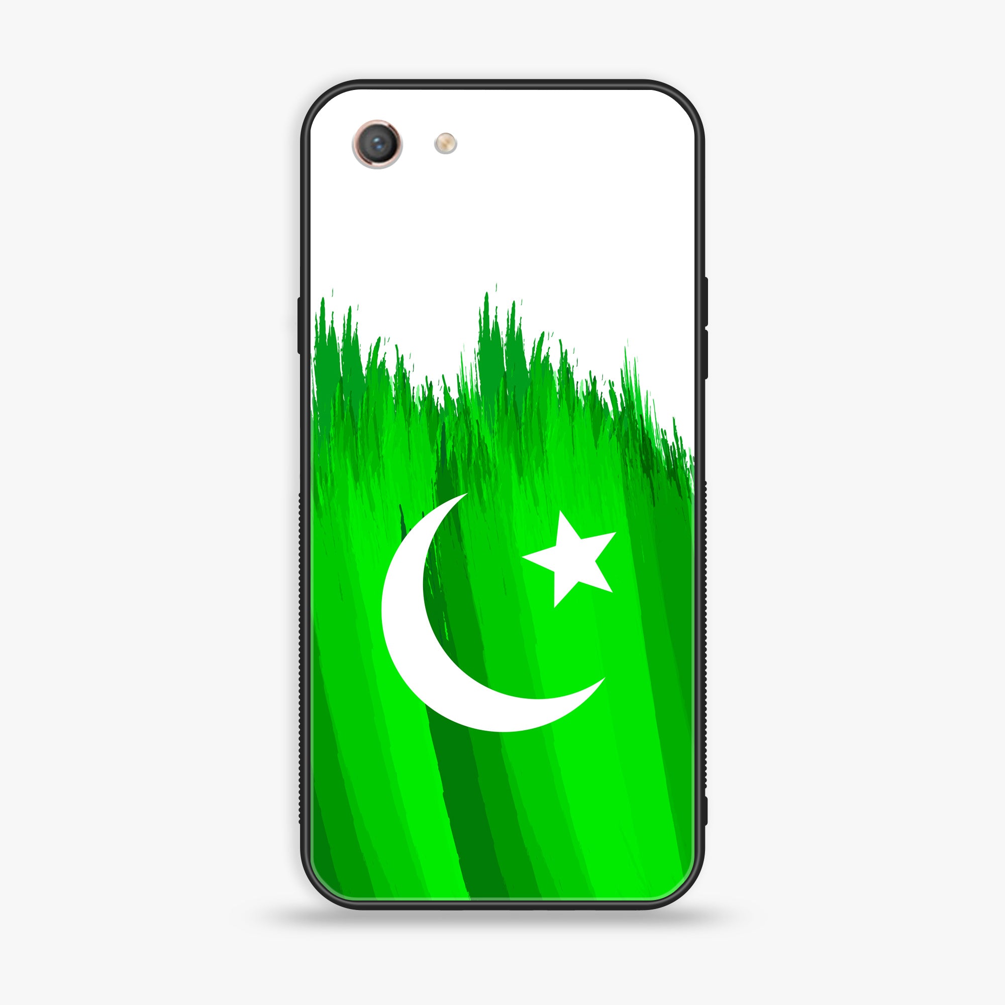 Oppo A71 (2017)  - Pakistani Flag Series - Premium Printed Glass soft Bumper shock Proof Case