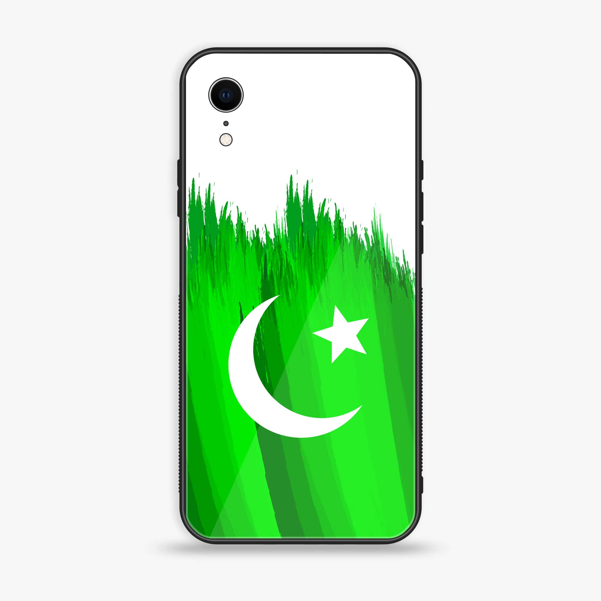 iPhone XR - Pakistani Flag Series - Premium Printed Glass soft Bumper shock Proof Case