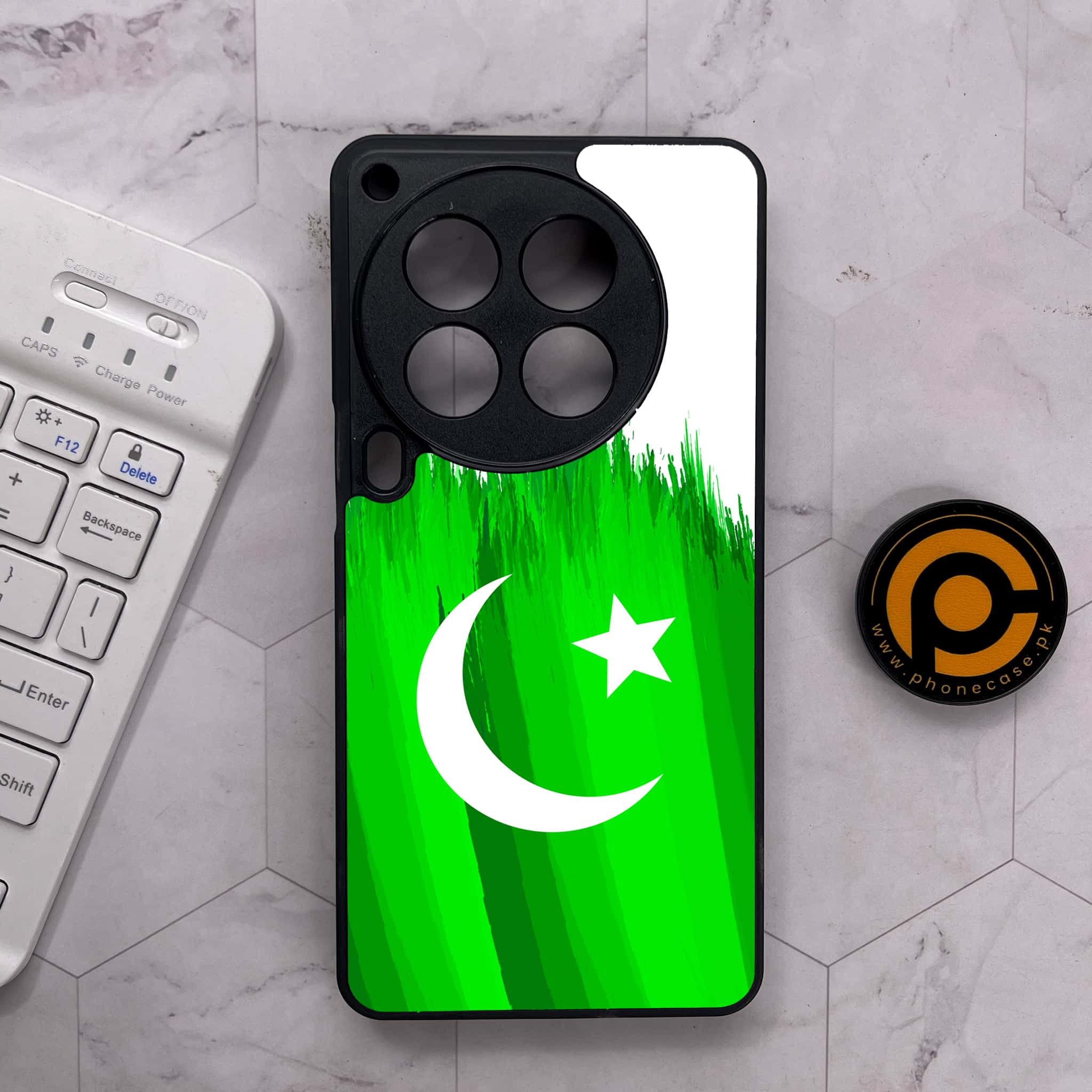 Tecno Camon 30 Premier - Pakistani Flag Series - Premium Metal Printed soft Bumper shock Proof Case