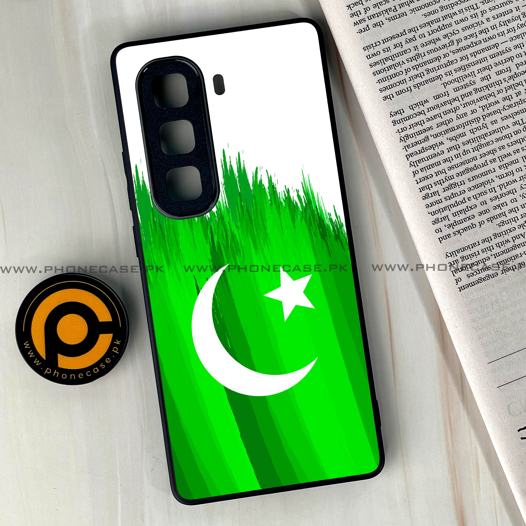 Infinix Hot 50 Pro Plus - Pakistani Flag Series - Premium Printed Glass soft Bumper shock Proof Case