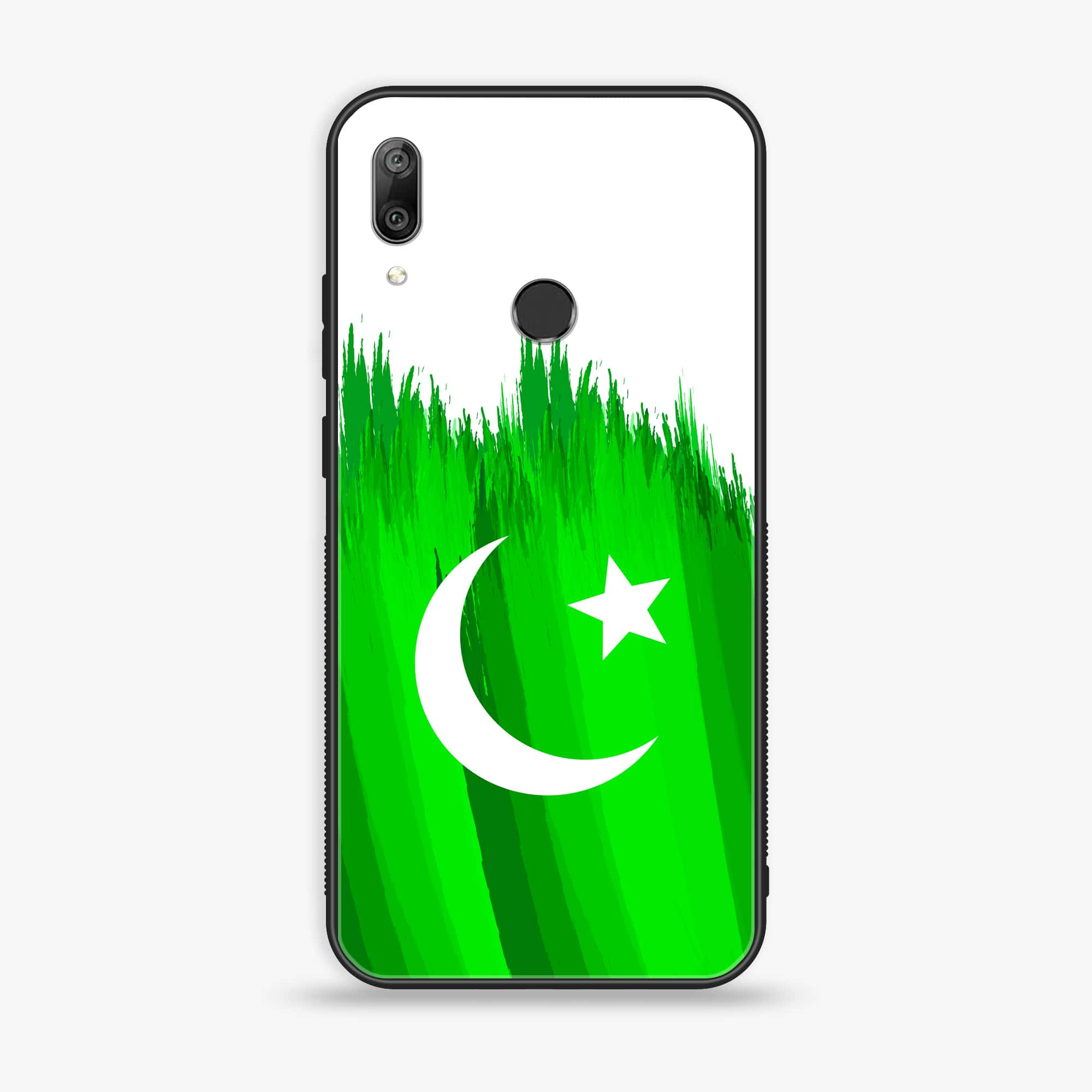 Huawei Y7 Prime (2019) - Pakistani Flag Series - Premium Printed Glass soft Bumper shock Proof Case