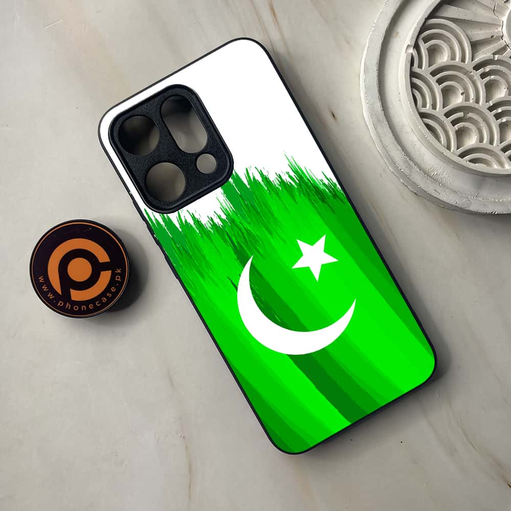 Oppo Reno 14 5G - Pakistani Flag Series - Premium Metal Printed soft Bumper shock Proof Case