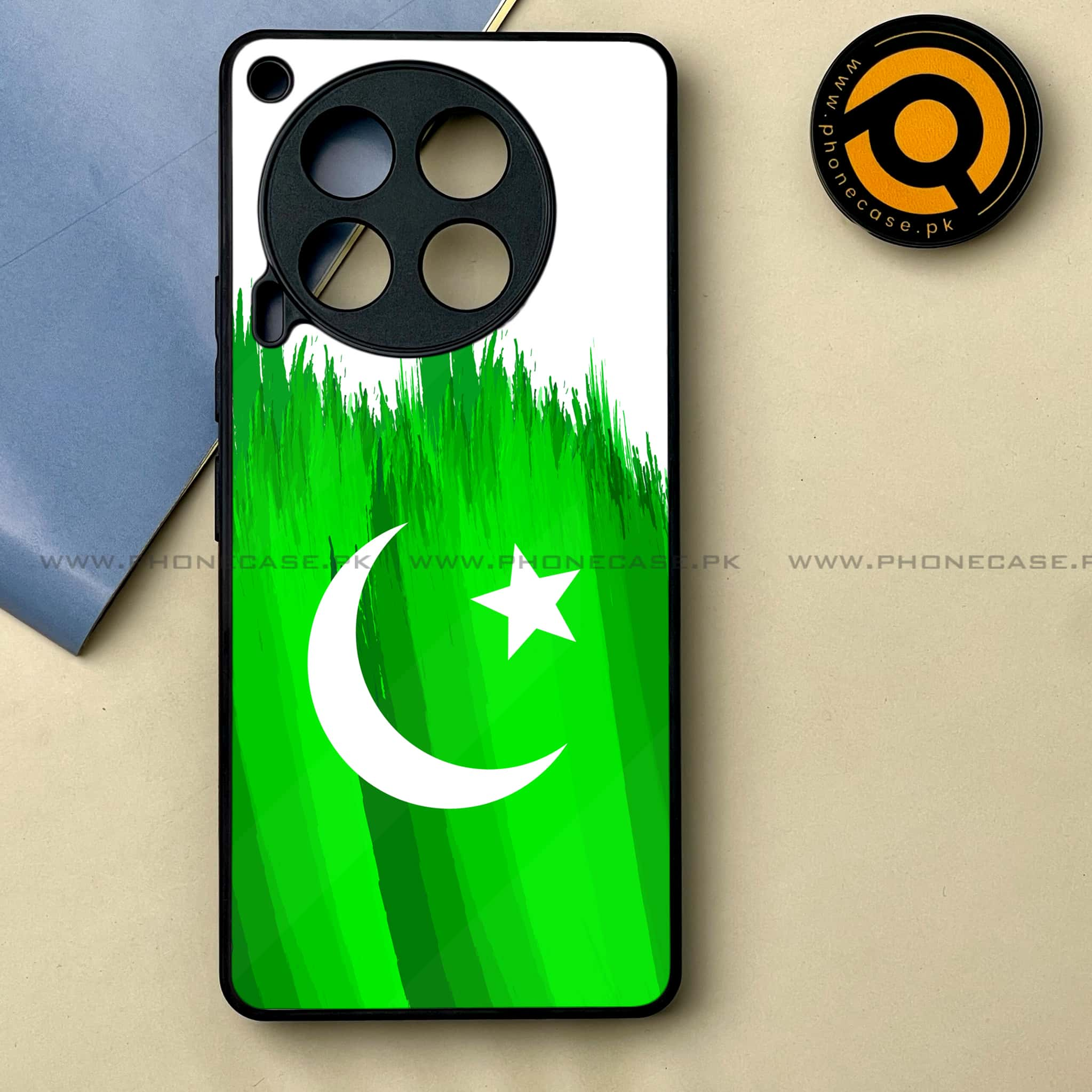 Tecno Camon 30 - Pakistani Flag Series -  Premium Printed Metal soft Bumper shock Proof Case