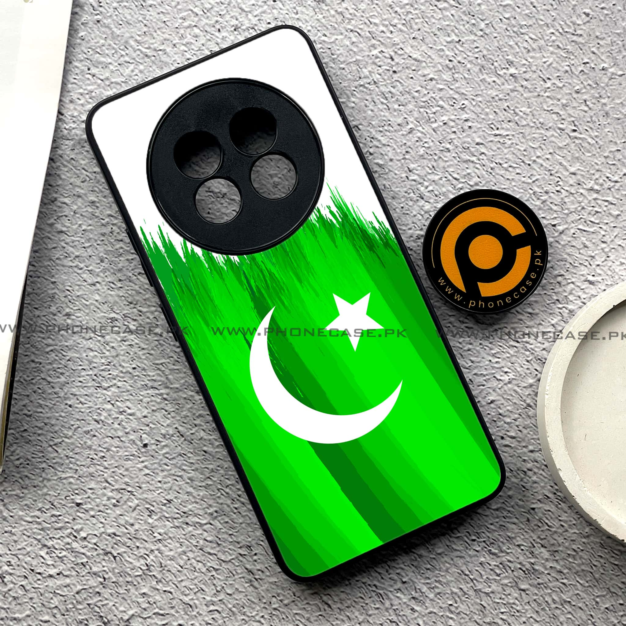 Realme 13 Plus - Pakistani Flag Series - Premium Printed Glass soft Bumper shock Proof Case