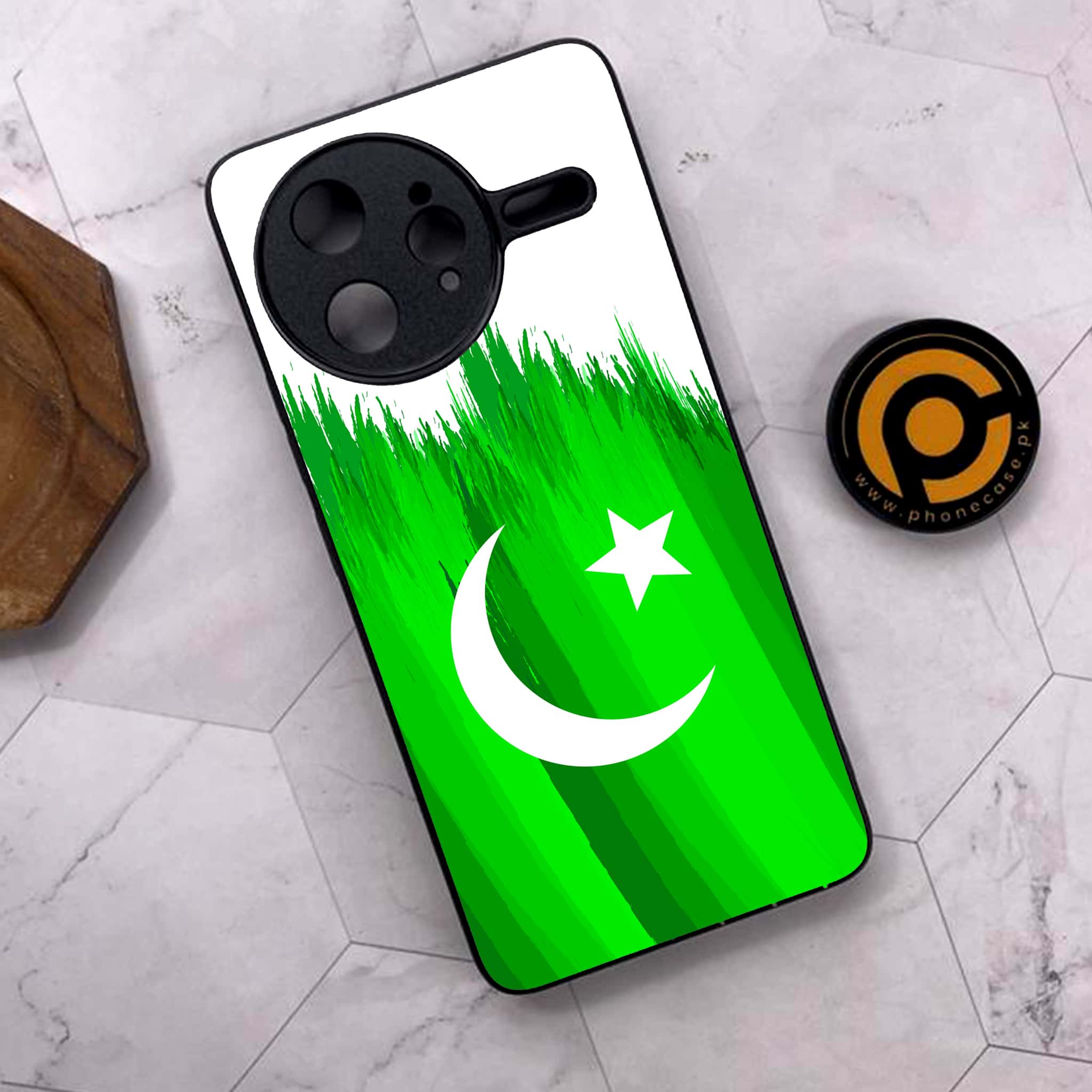 Xiaomi Poco F7 Ultra 5G - Pakistani Flag Series - Premium Metal Printed soft Bumper shock Proof Case