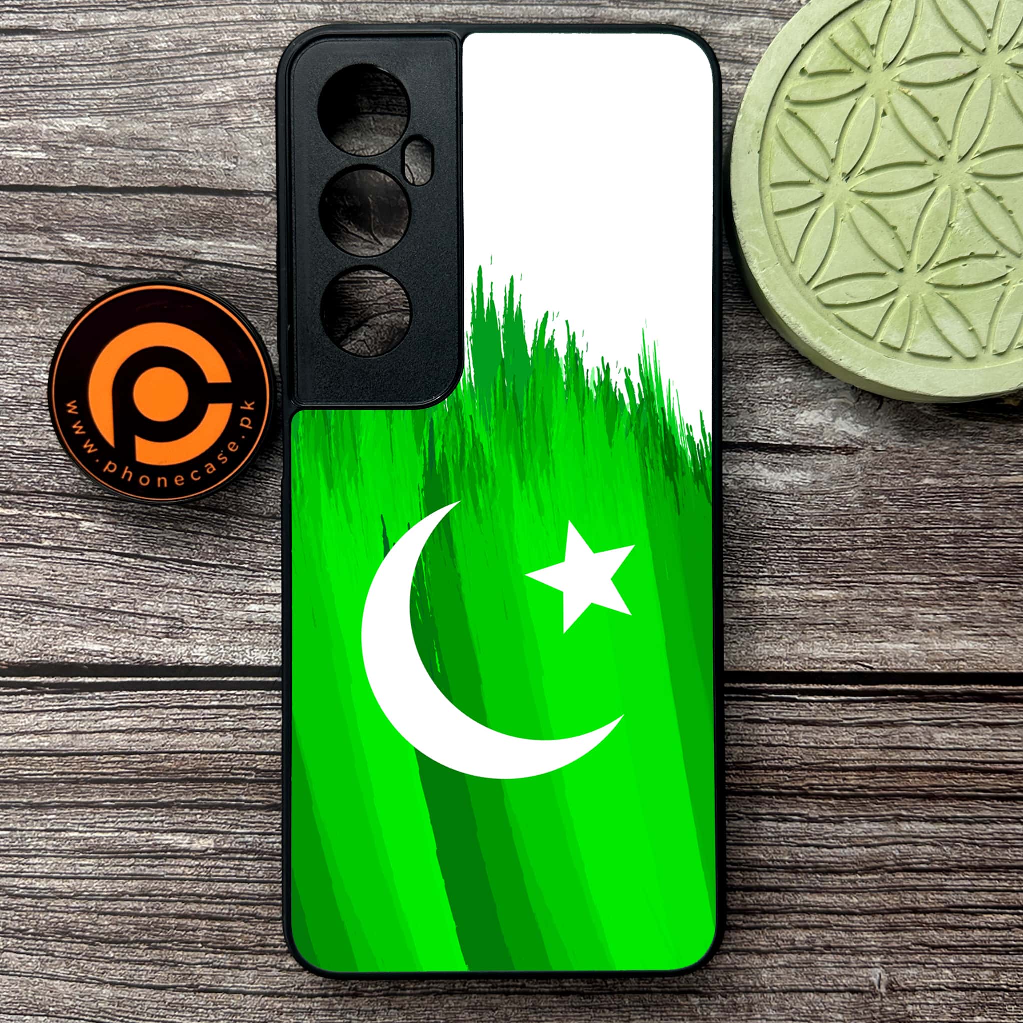 Realme C65  - Pakistani Flag Series - Premium Metal Printed soft Bumper shock Proof Case