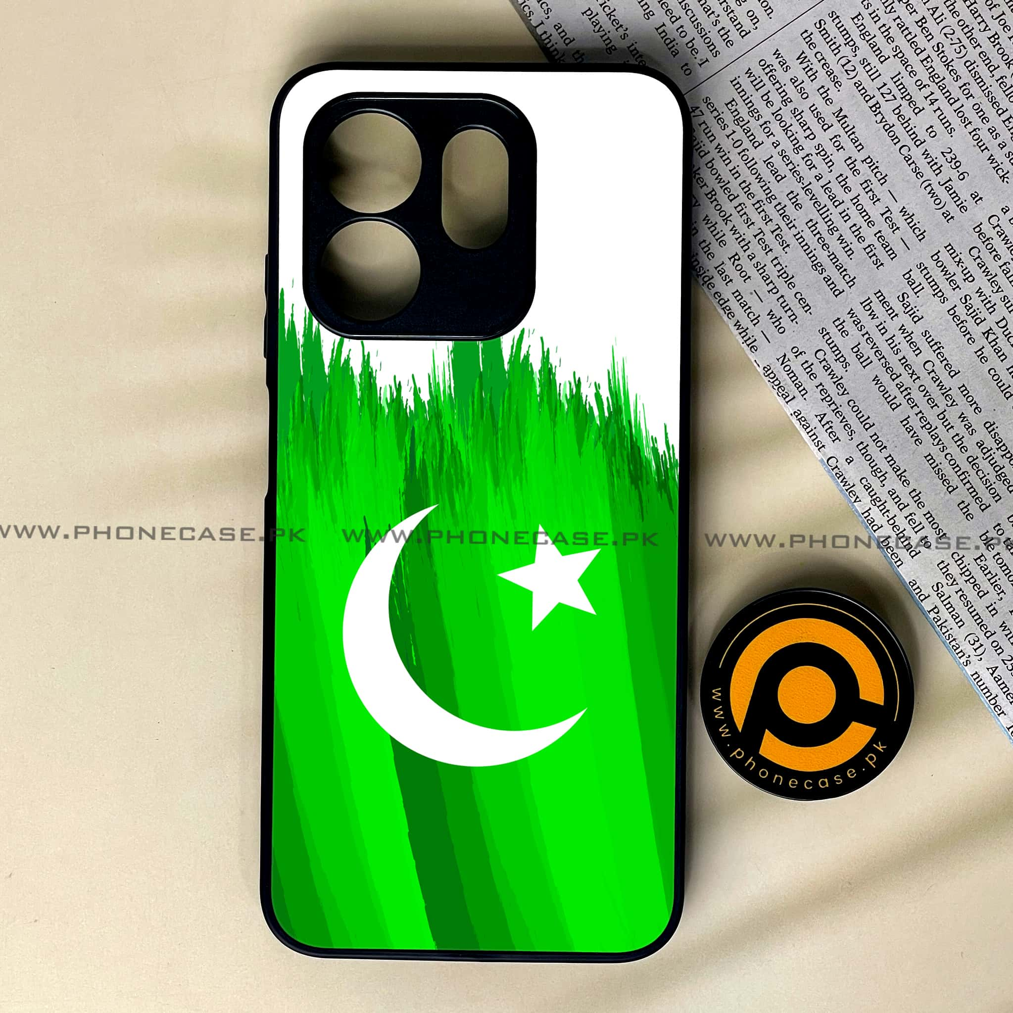 Infinix Hot 50i - Pakistani Flag Series - Premium Printed Glass soft Bumper shock Proof Case