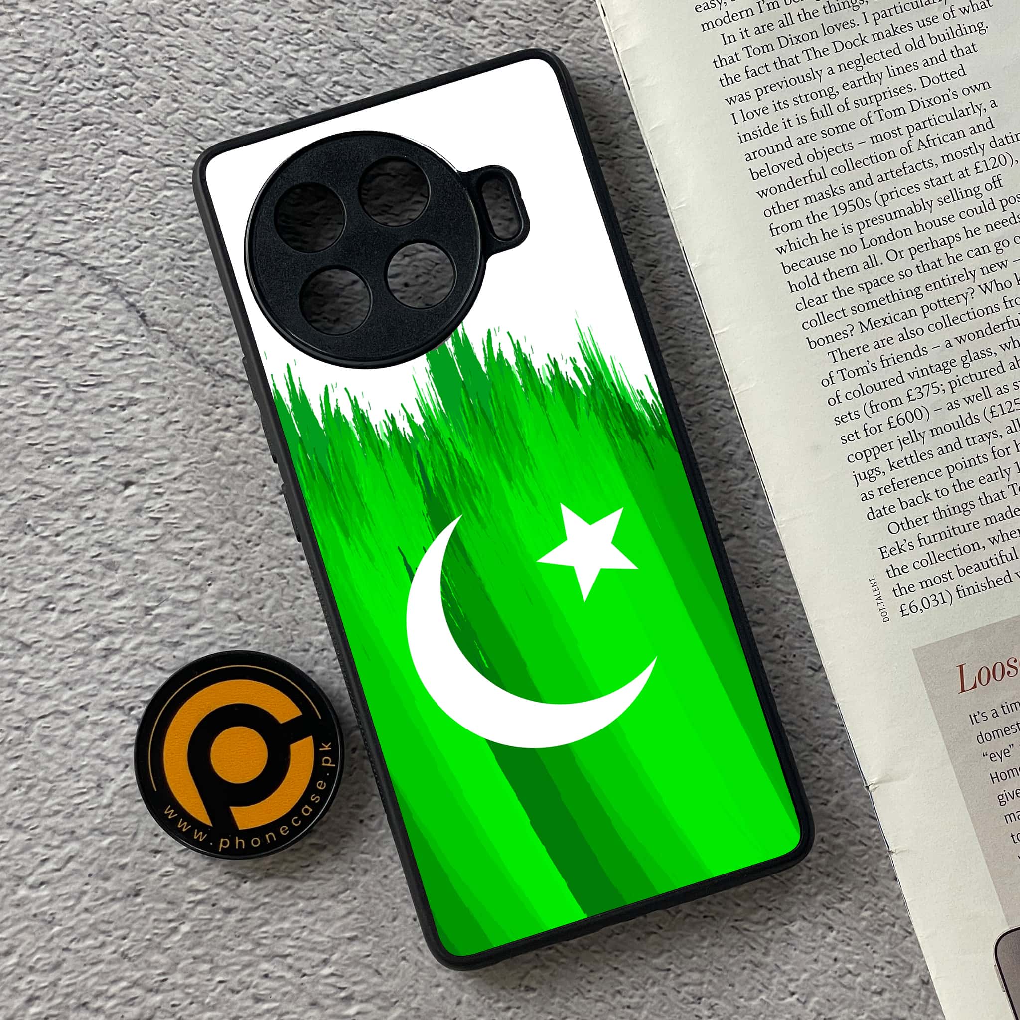 Tecno Spark 20 pro plus - Pakistani Flag Series - Premium Printed Glass soft Bumper shock Proof Case