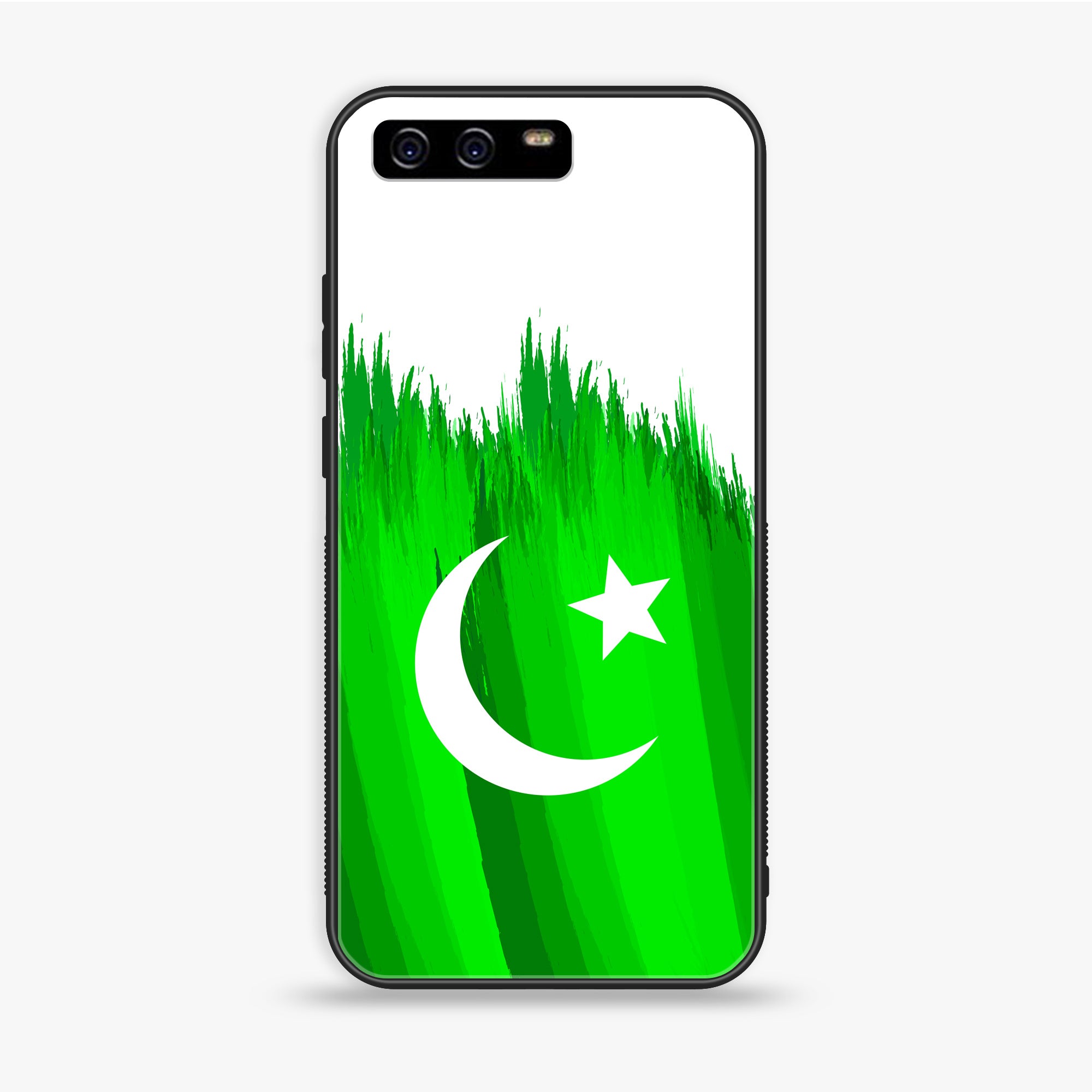 Huawei P10 Plus - Pakistani Flag Series - Premium Printed Glass Soft Bumper Shock Proof Case