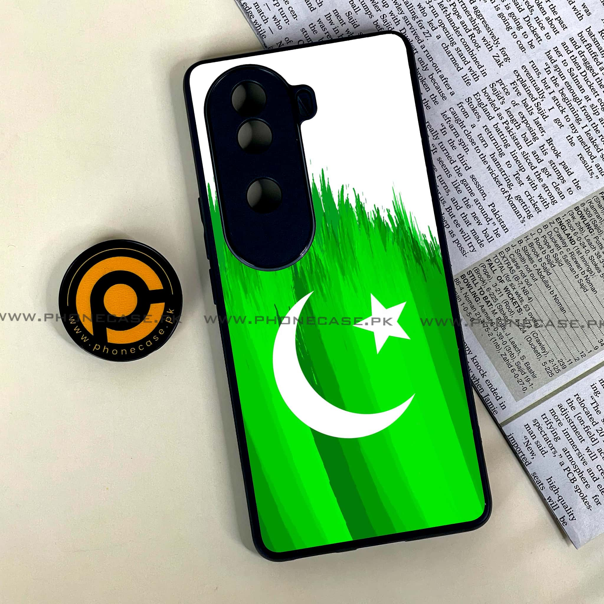 Vivo V40e - Pakistani Flag Series - Premium Printed Glass soft Bumper shock Proof Case