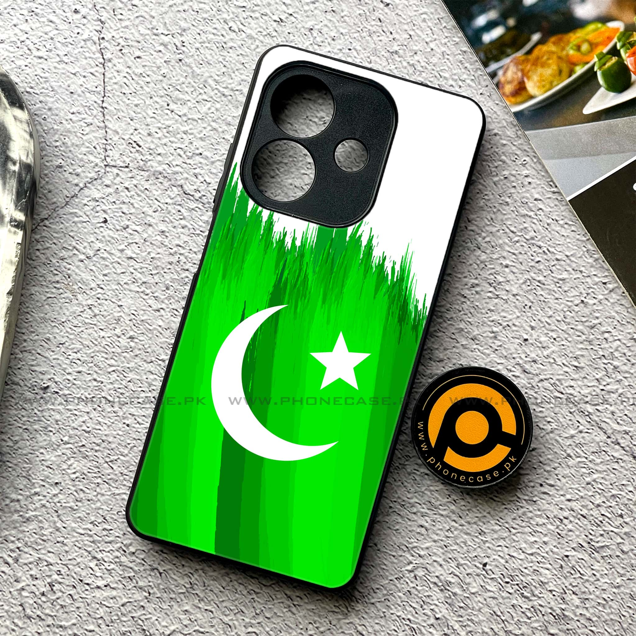 Oppo A3 2024 - Pakistani Flag Series - Premium Printed Glass soft Bumper shock Proof Case