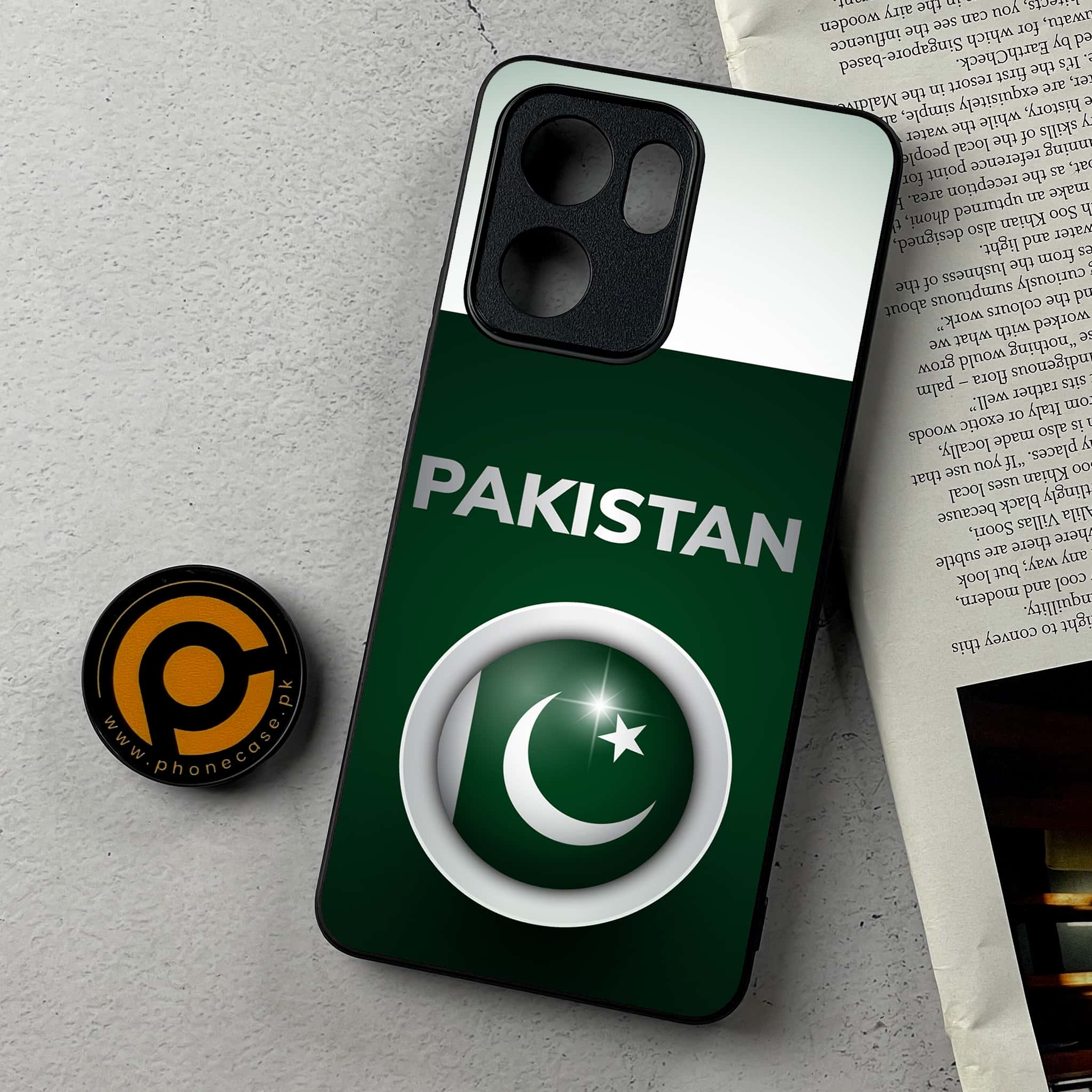 Oppo Reno 13F - Pakistani Flag Series - Premium Metal Printed Soft Bumper Shockproof Case