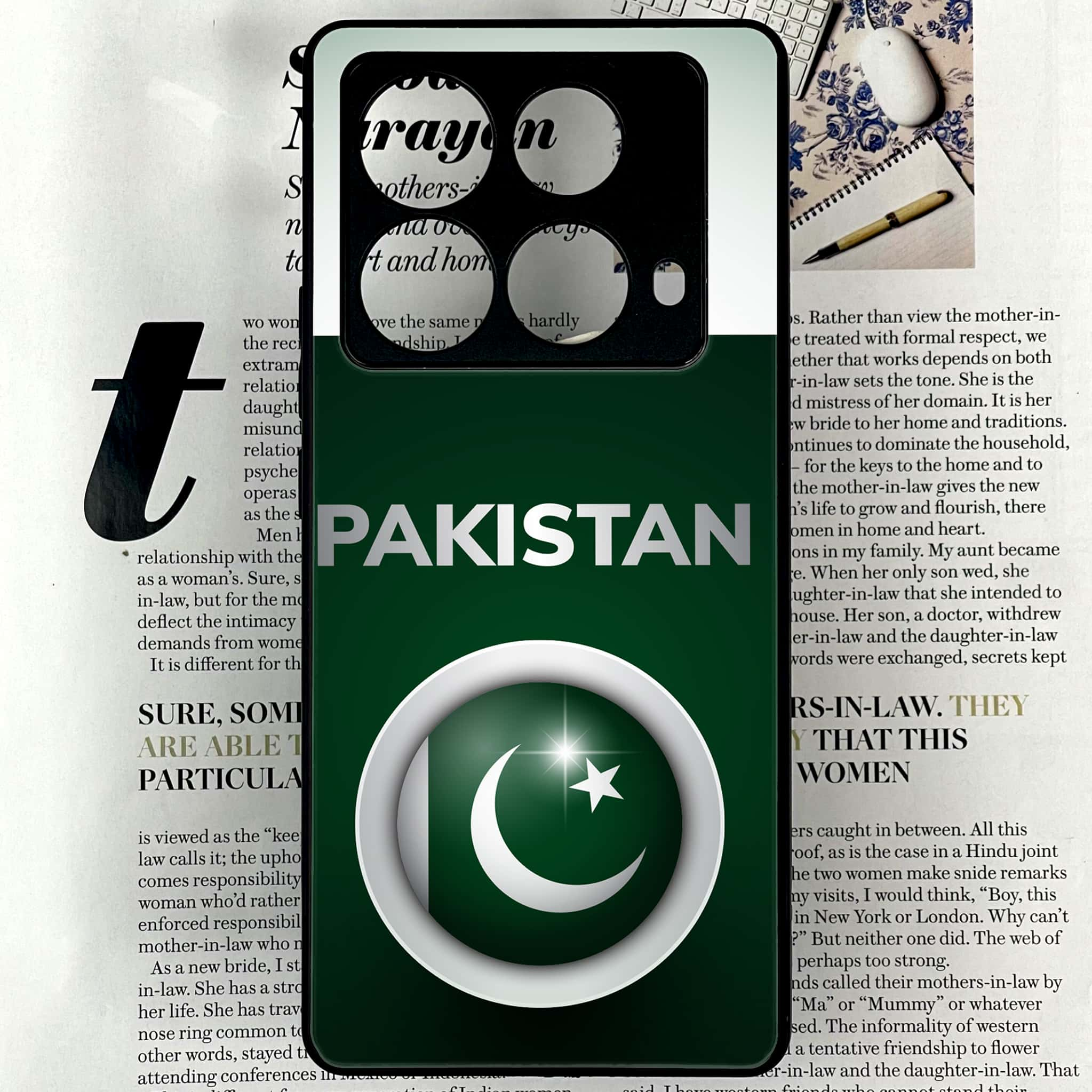 Infinix Note 40 4G - Pakistani Flag Series - Premium Printed Glass soft Bumper shock Proof Case