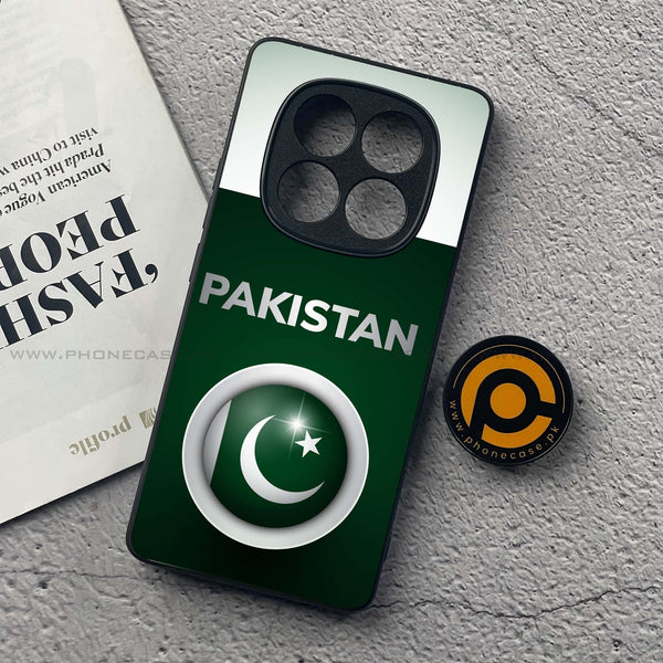 Redmi Note 14 Pro - Pakistani Flag Design 7 - Premium Printed Glass soft Bumper shock Proof Case  CS-36639