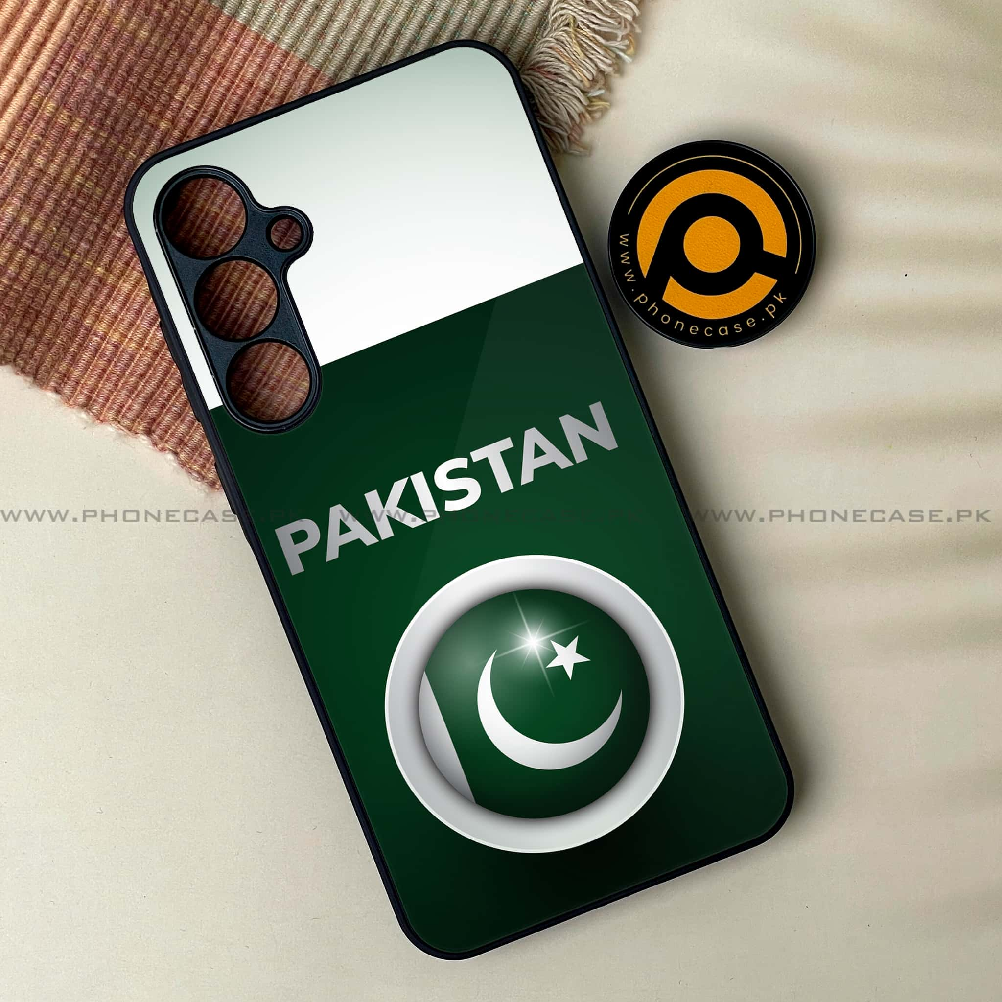 Samsung Galaxy A34 - Pakistani Flag Series - Premium Printed Glass soft Bumper shock Proof Case