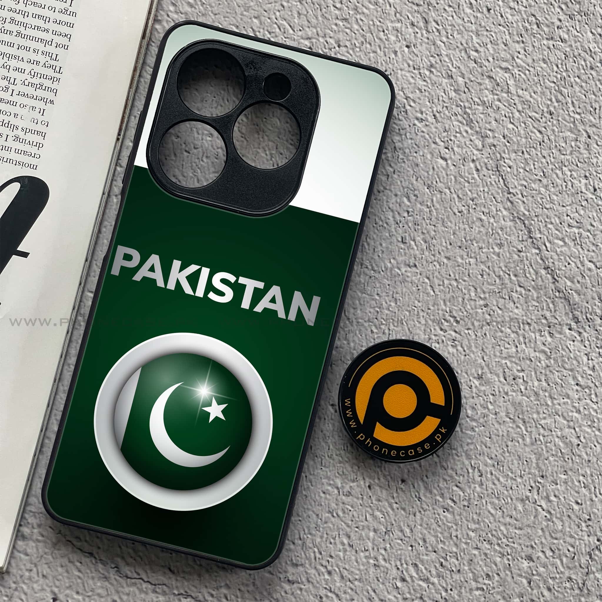 Tecno Spark 20C - Pakistani Flag Series - Premium Printed Glass soft Bumper shock Proof Case