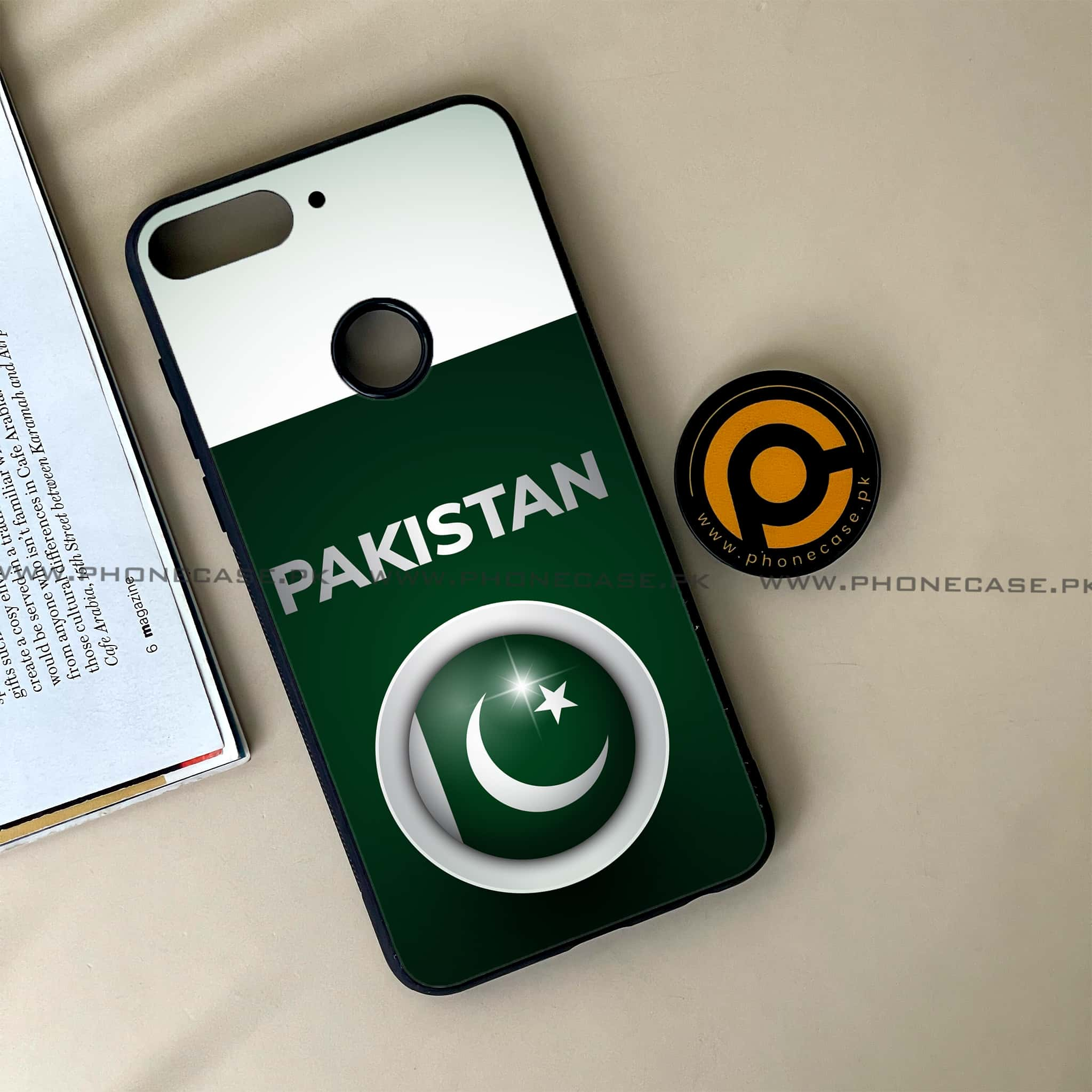 Huawei Y7 Prime (2018) -  Pakistani Flag Series - Premium Printed Glass soft Bumper shock Proof Case