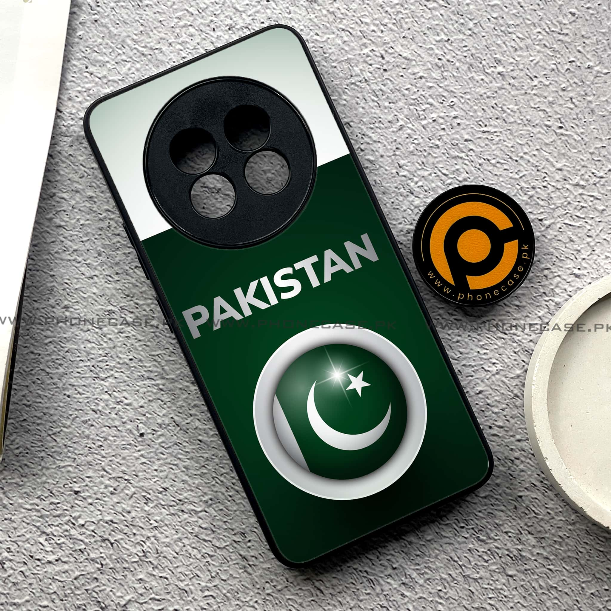 Realme 13 Plus - Pakistani Flag Series - Premium Printed Glass soft Bumper shock Proof Case