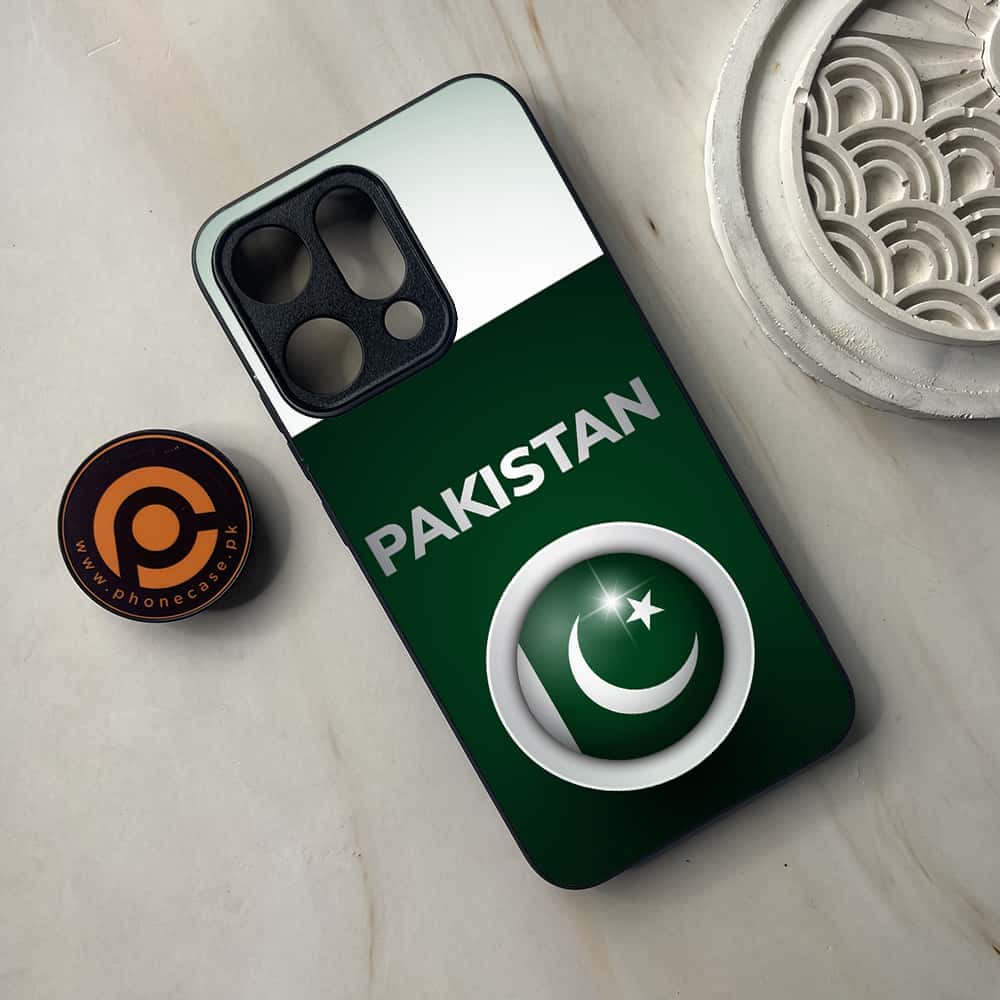 Oppo Reno 14 5G - Pakistani Flag Series - Premium Metal Printed soft Bumper shock Proof Case