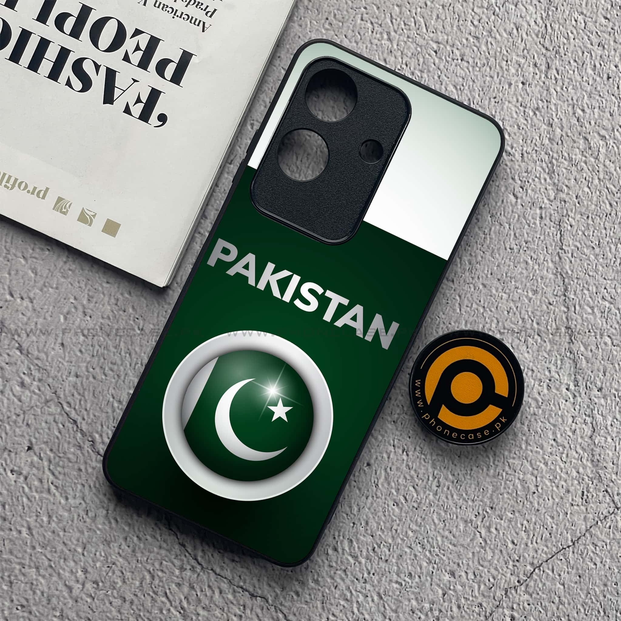 Realme Note 60x - Pakistani Flag Series - Premium Metal  Printed soft Bumper shock Proof Case