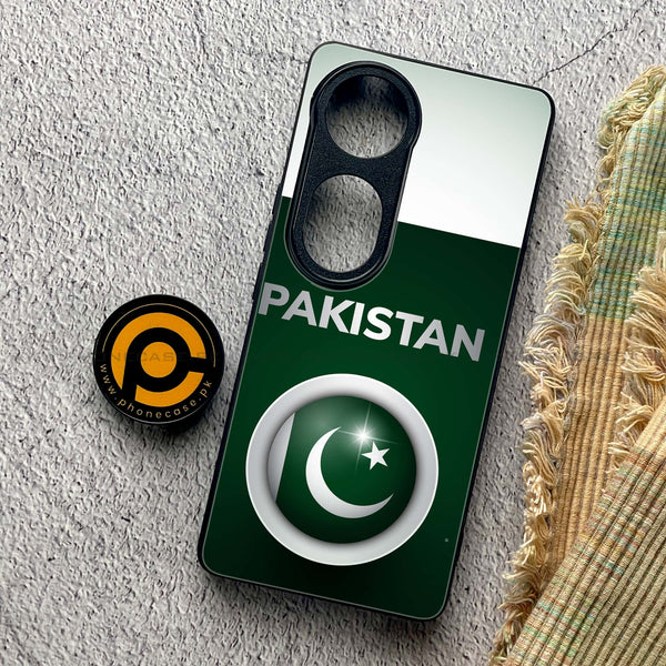 Vivo V40 - Pakistani Flag Design 7  - Premium Printed Glass soft Bumper shock Proof Case  CS-26458