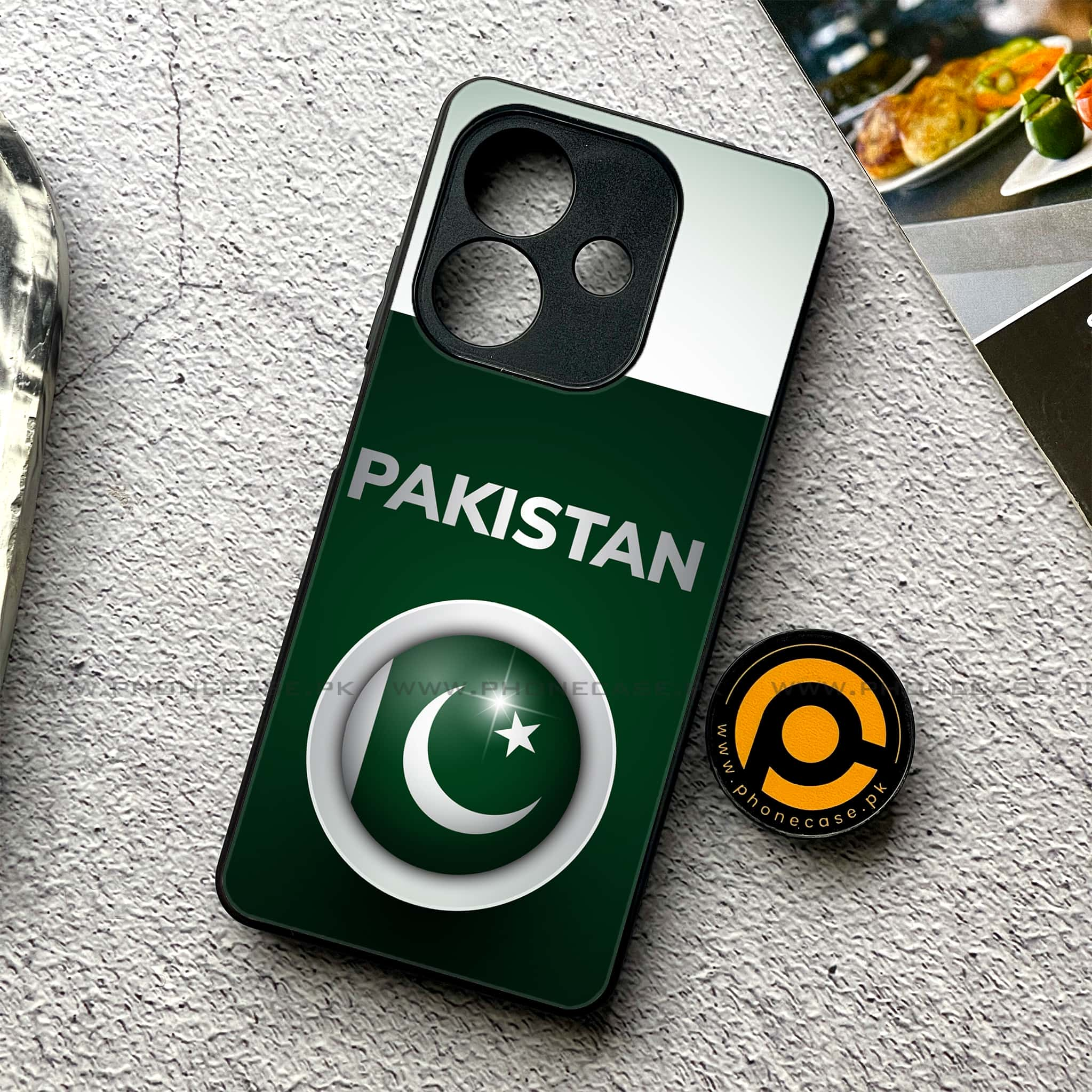 Oppo A3 2024 - Pakistani Flag Series - Premium Printed Glass soft Bumper shock Proof Case