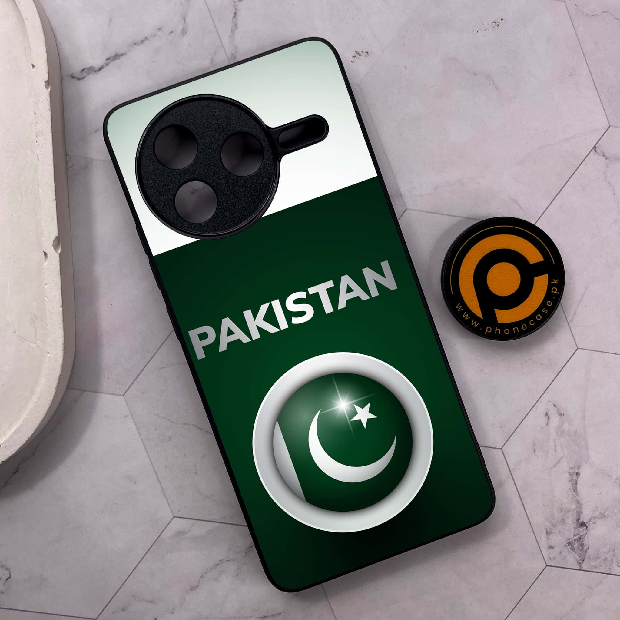 Xiaomi Poco F7 Pro 5G - Pakistani Flag Series - Premium Metal Printed soft Bumper shock Proof Case