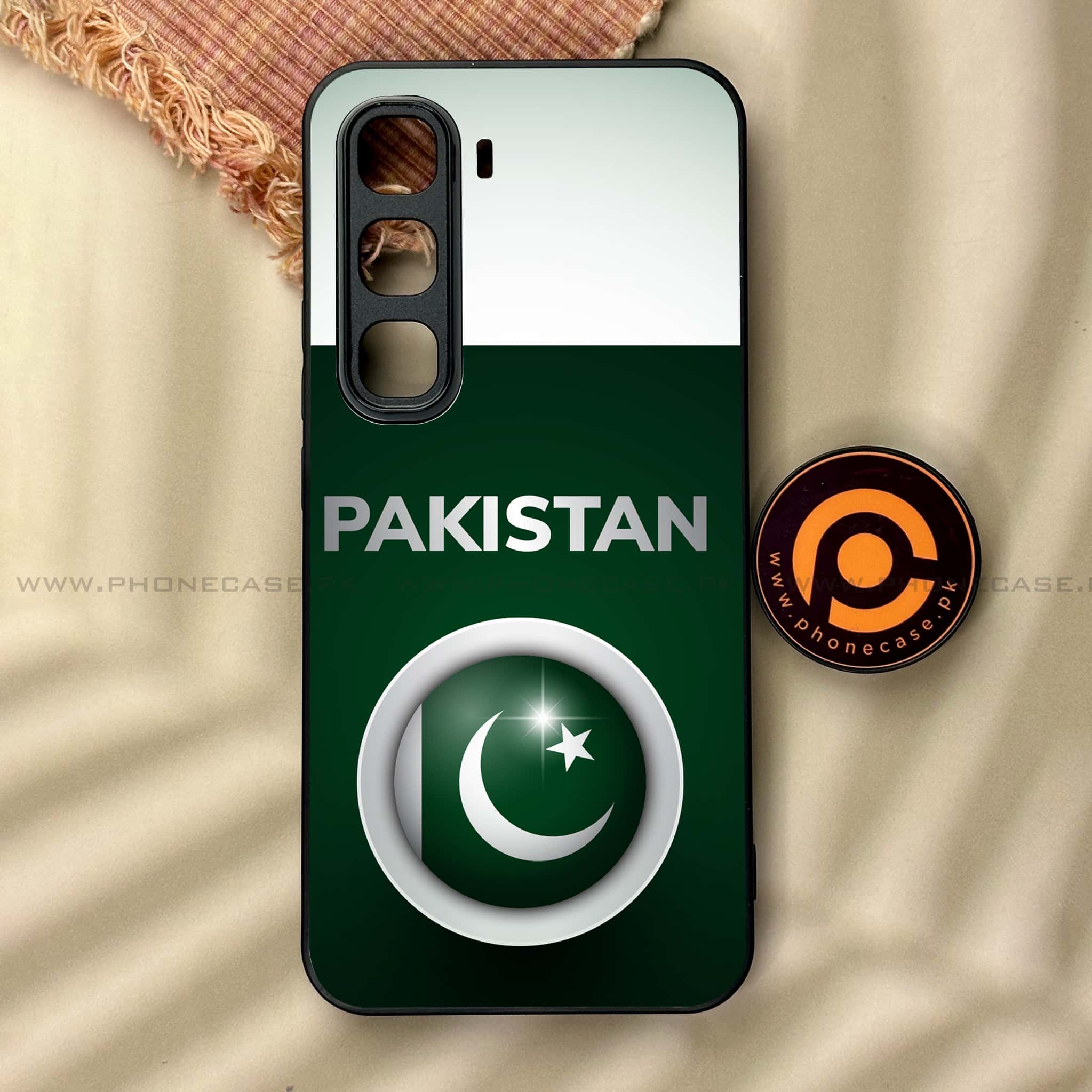 Infinix Hot 60 Pro - Pakistani Flag Series - Premium Metal Printed soft Bumper shock Proof Case