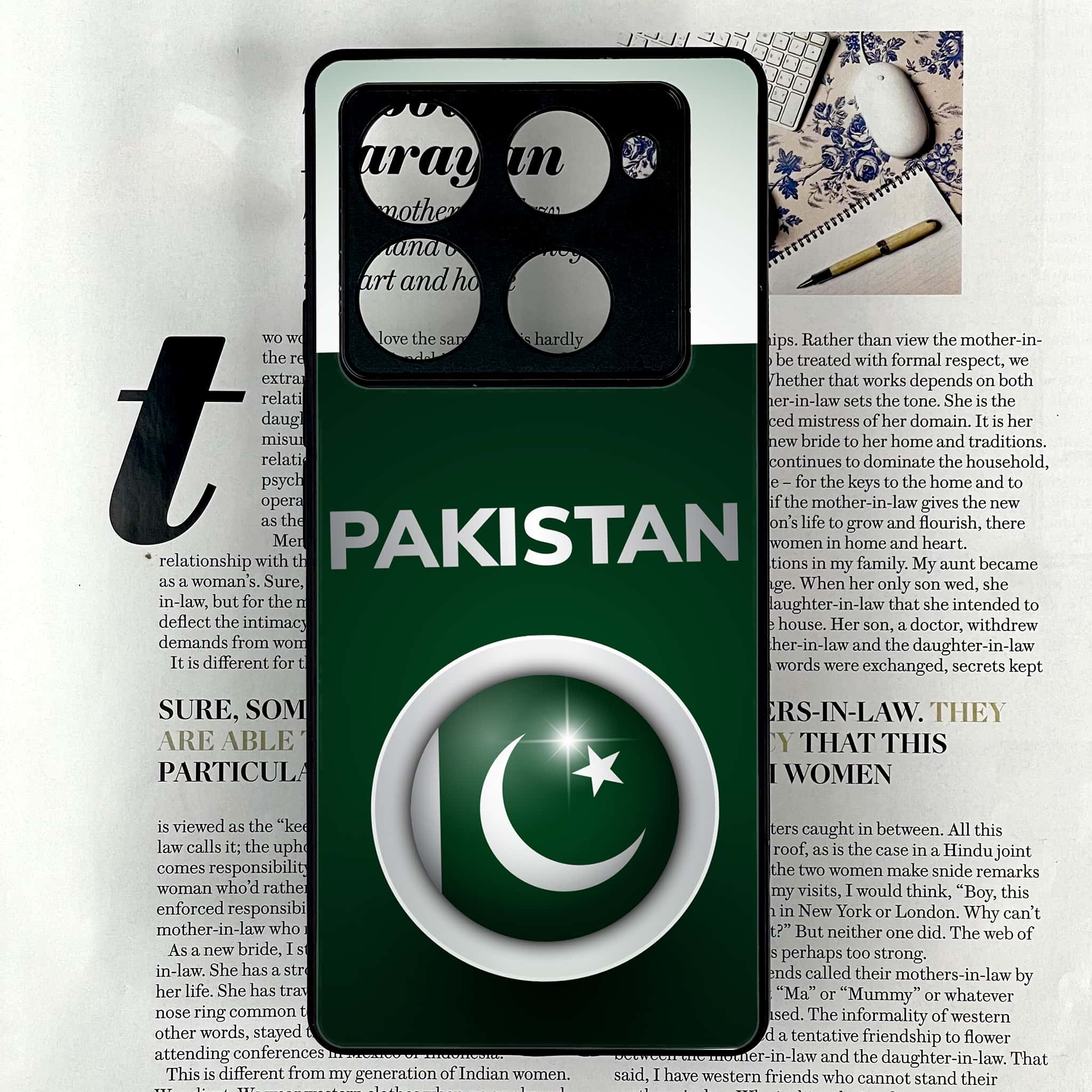 Infinix Note 40 Pro 4G - Pakistani Flag Series - Premium Printed Glass soft Bumper shock Proof Case