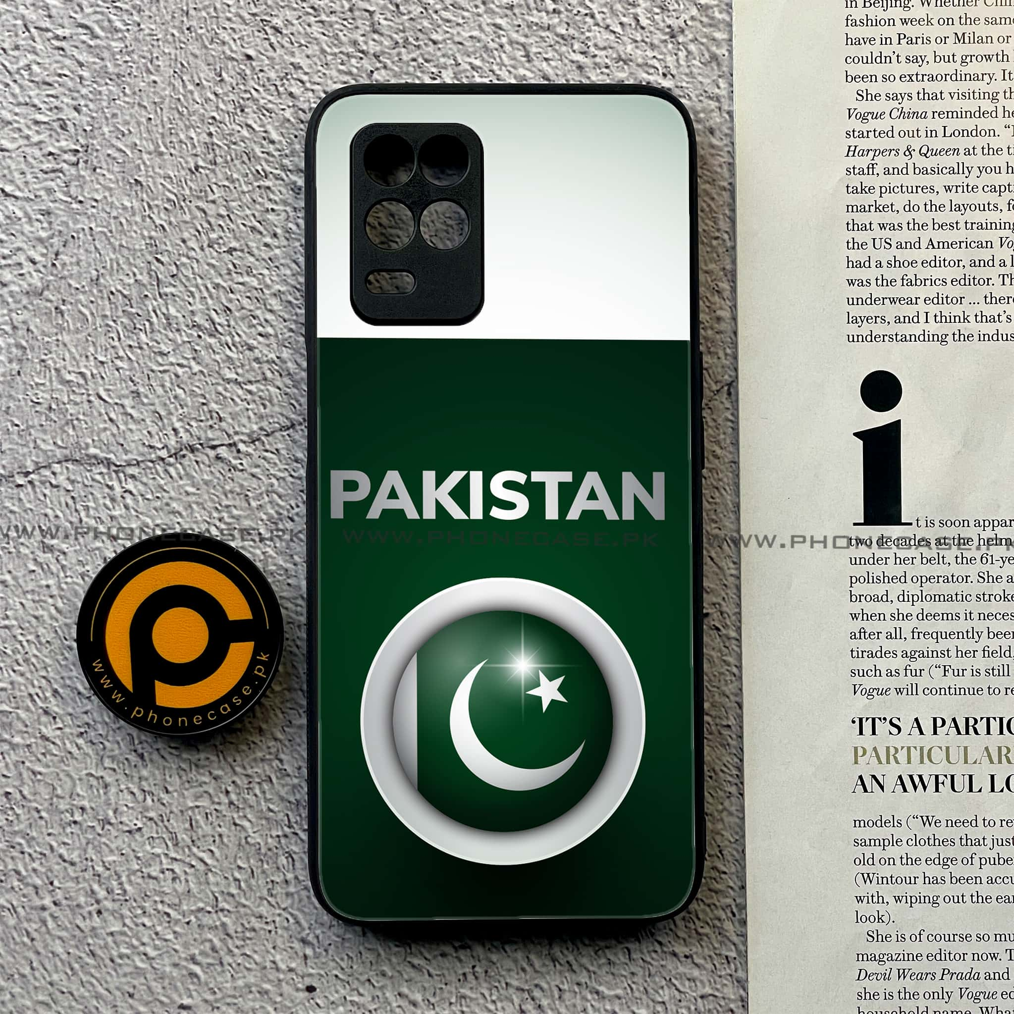 Realme Narzo 30 5G - Pakistani Flag Series - Premium Printed Glass soft Bumper shock Proof Case