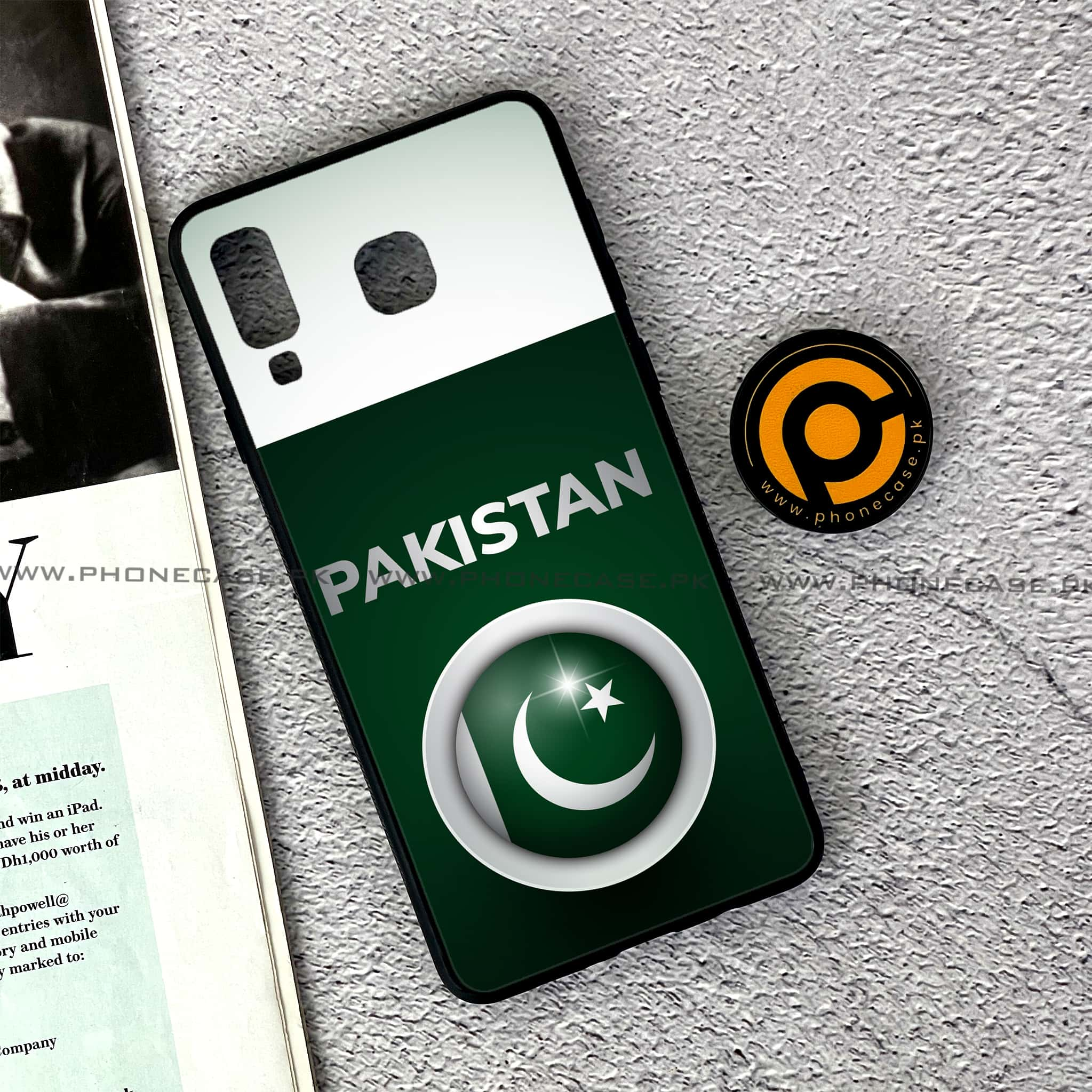 Samsung Galaxy A8 Star(A9 Star) - Pakistani Flag Series - Premium Printed Glass soft Bumper shock Proof Case